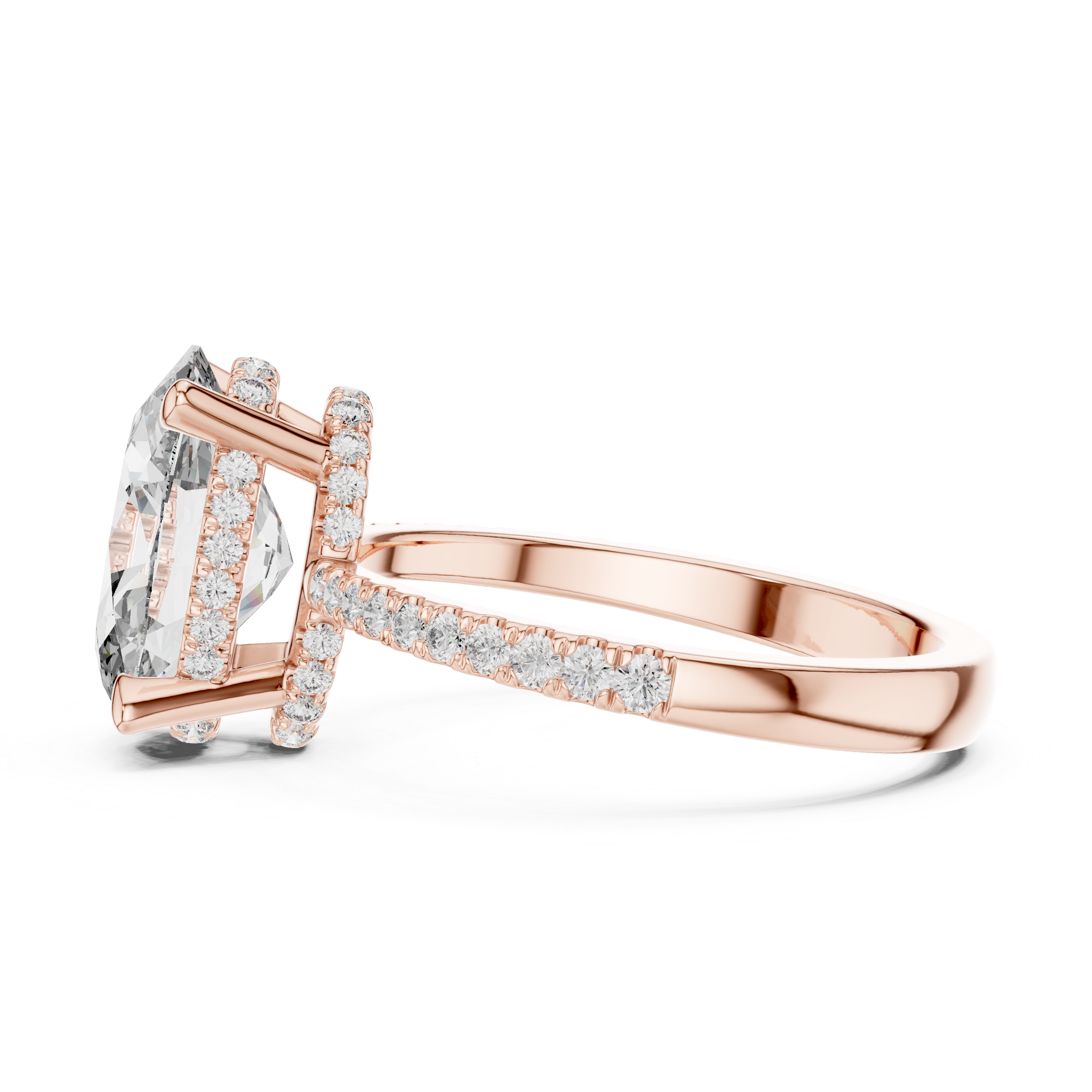 Oval-Cut Pavé Cathedral Engagement Ring