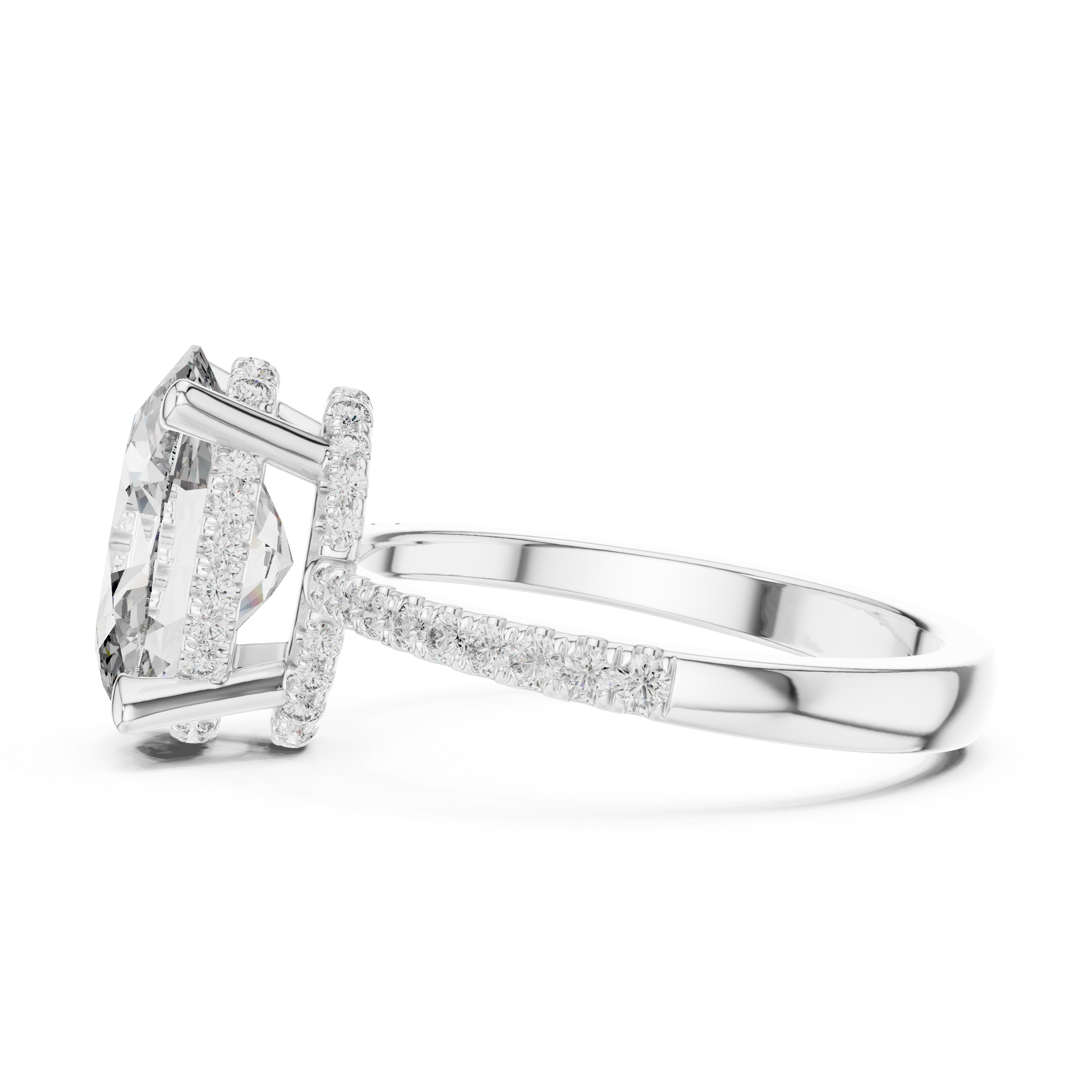 Oval-Cut Pavé Cathedral Engagement Ring