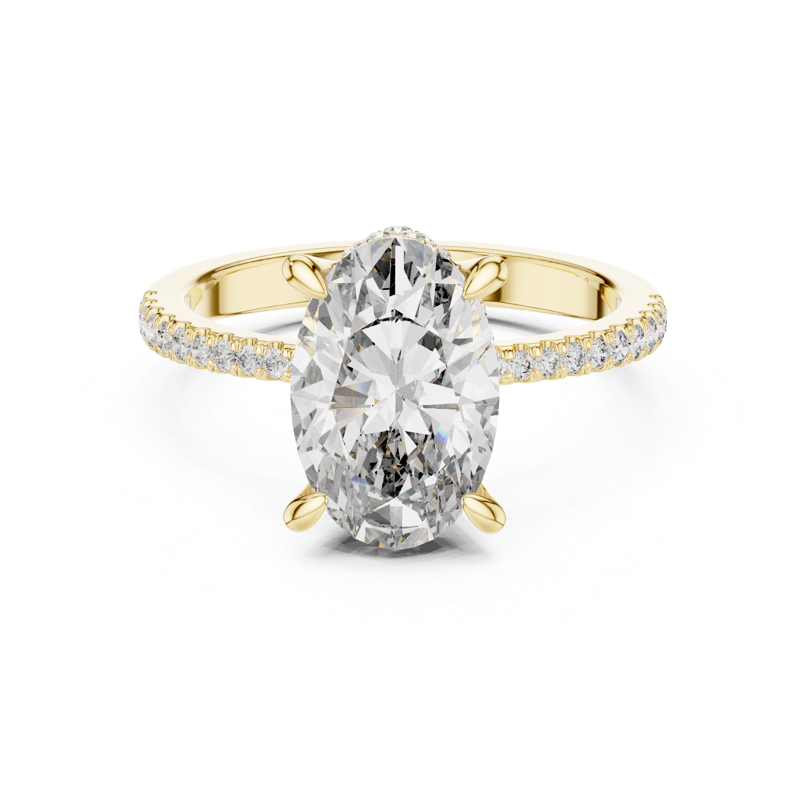 Oval-Cut Pavé Cathedral Engagement Ring