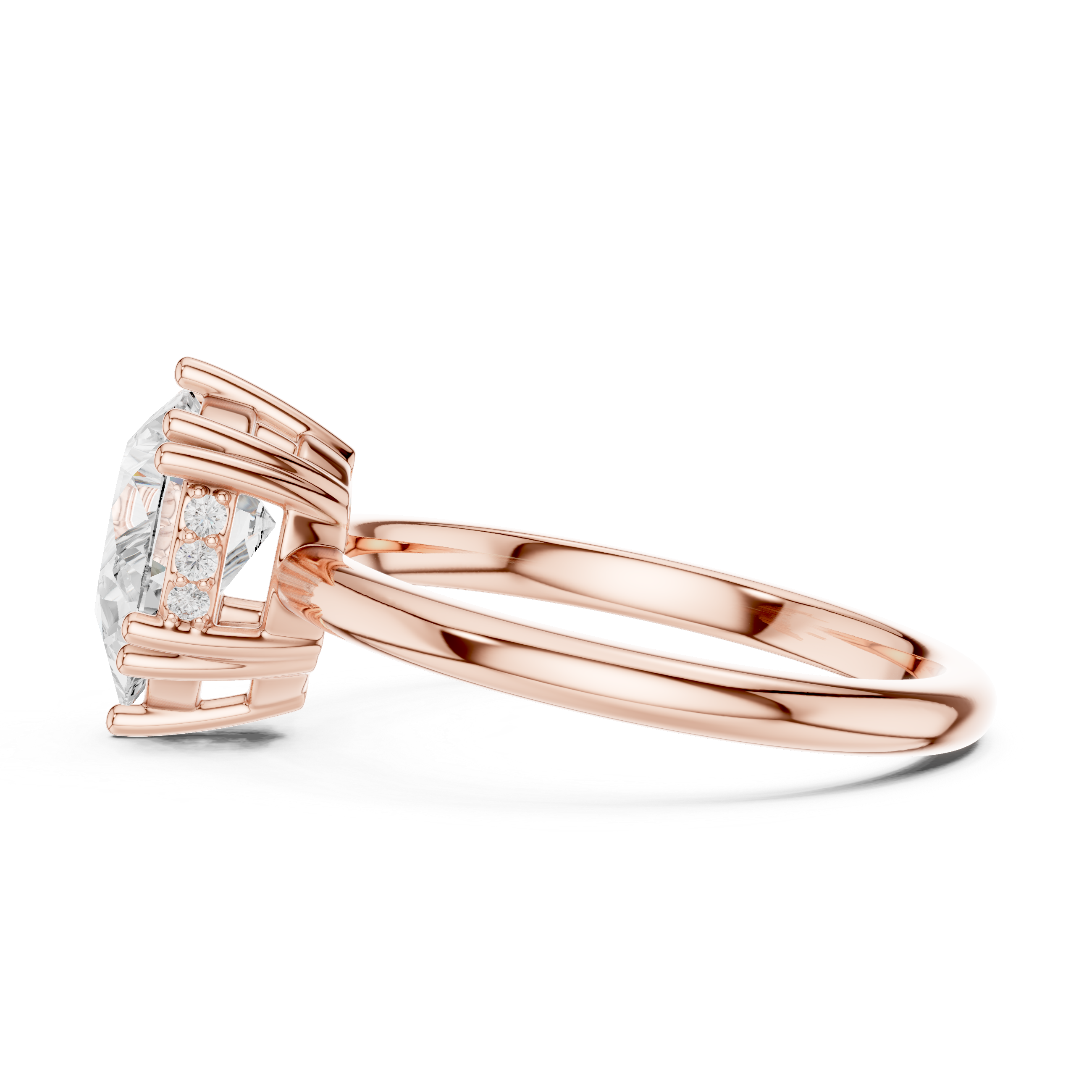 Pear Cut Solitaire Engagement Ring with Hidden Diamond Accent Gallery