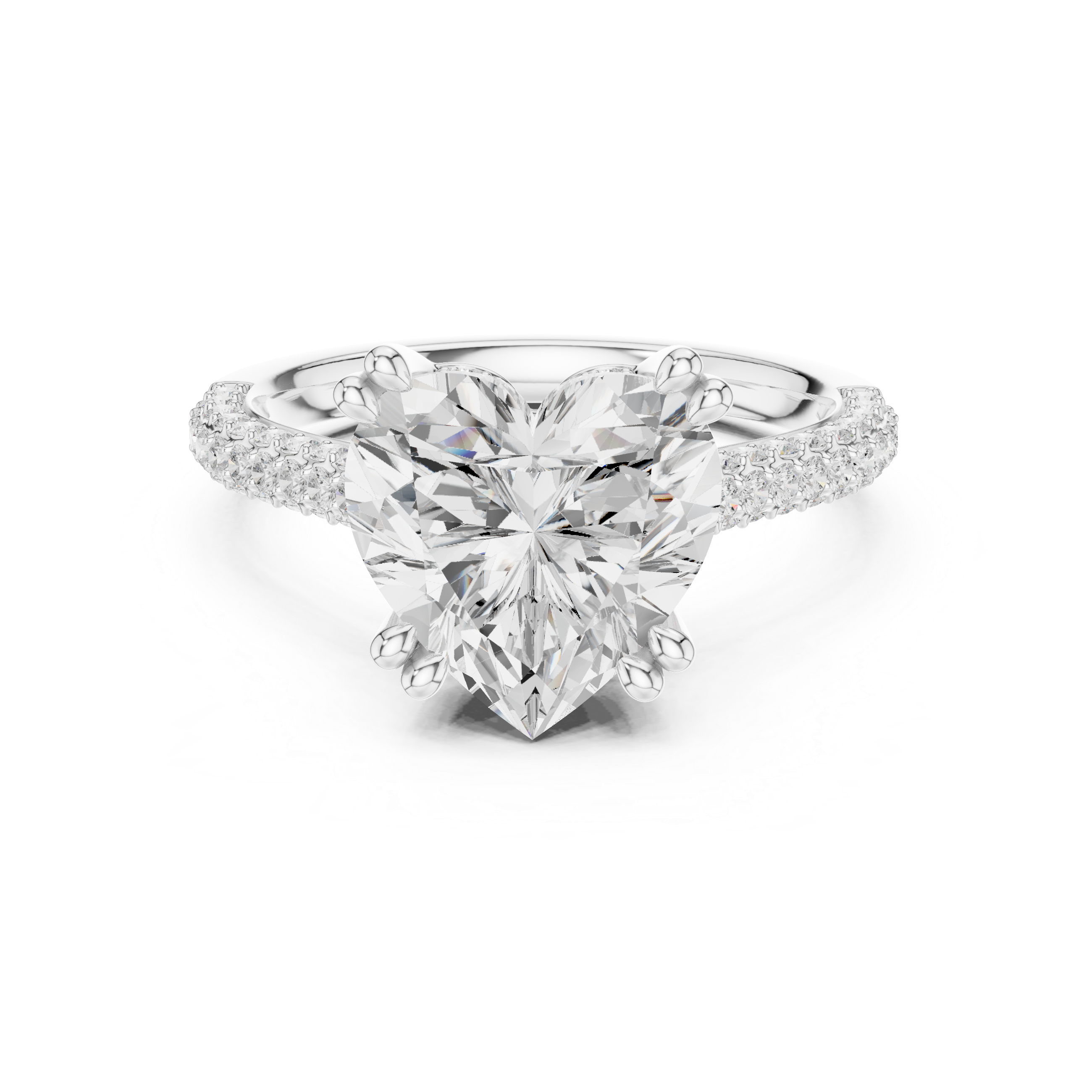 Heart Cut Double Pavé Hidden Halo Engagement Ring