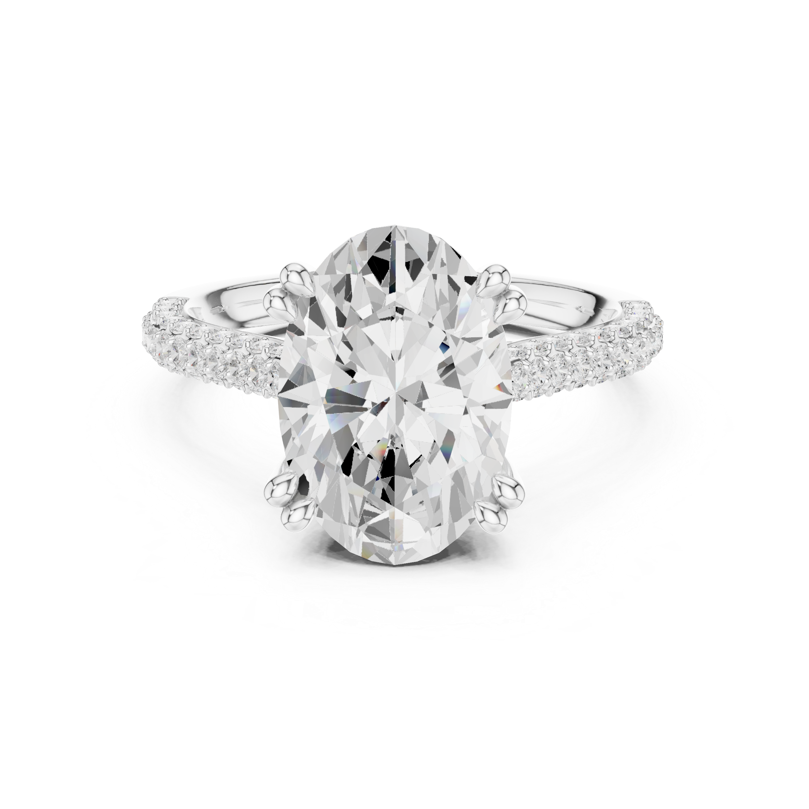 Oval Cut Double Pavé Hidden Halo Engagement Ring