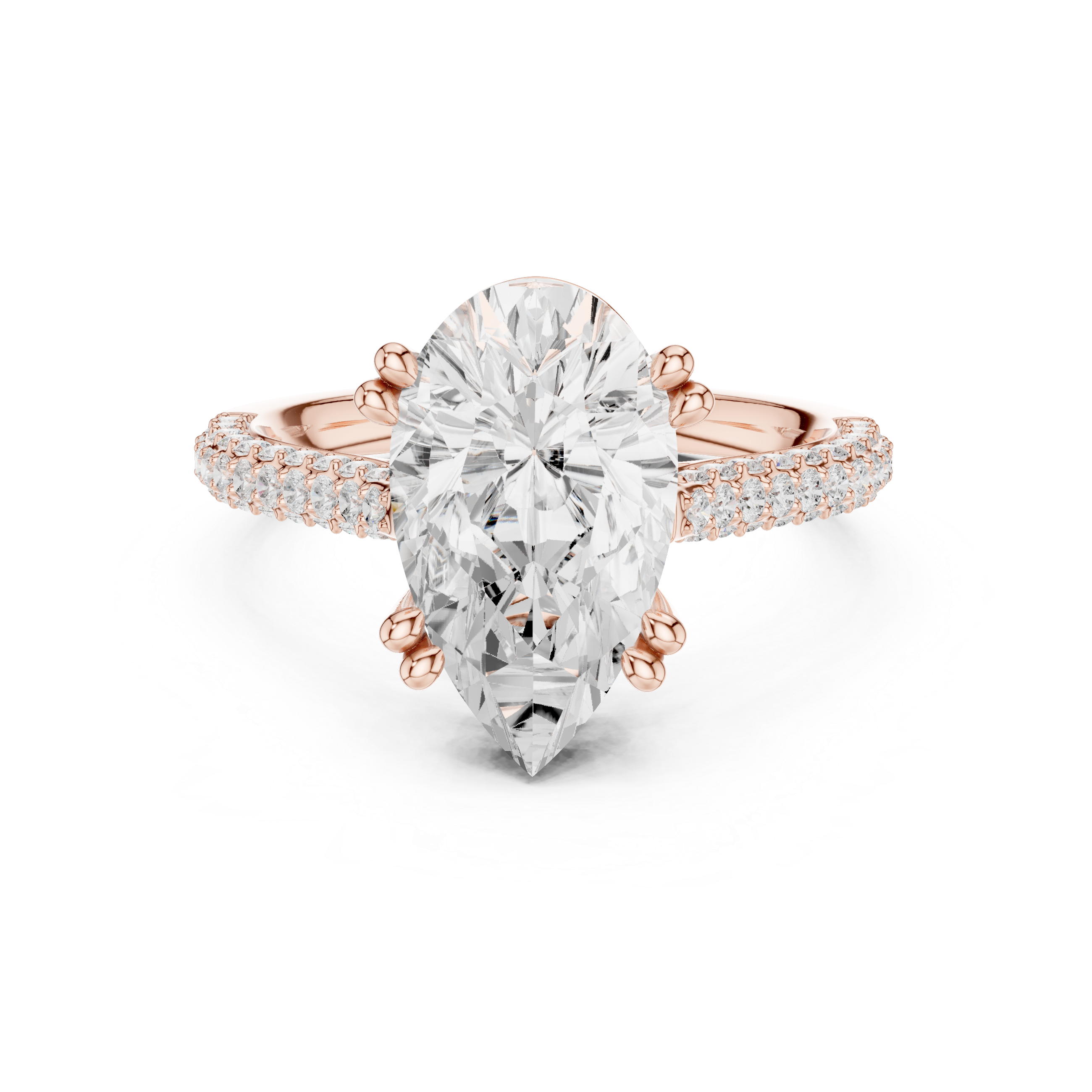 Pear Cut Double Pavé Hidden Halo Engagement Ring