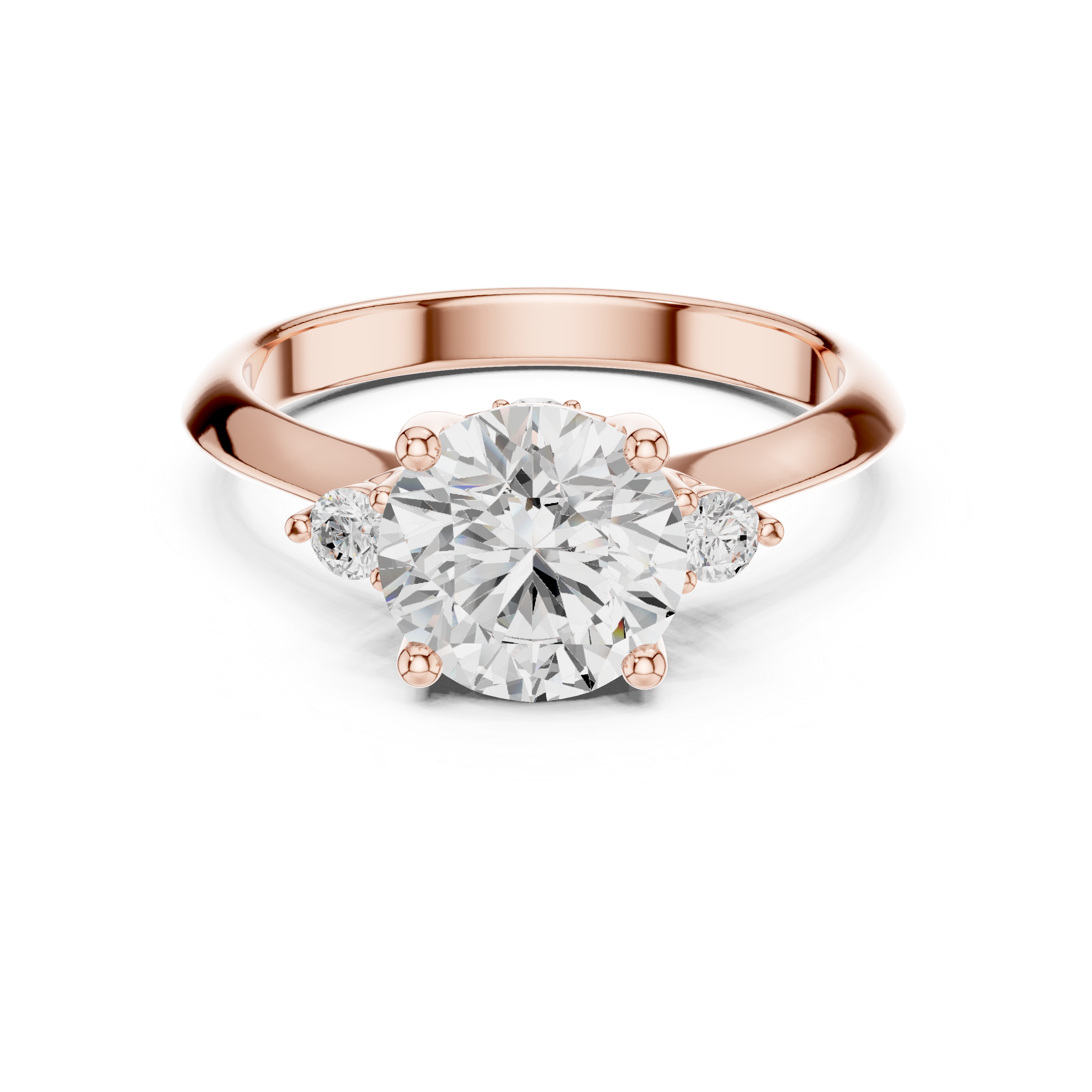 Classic Round-Cut Five-Stone Engagement Ring with Graduated Side Accents