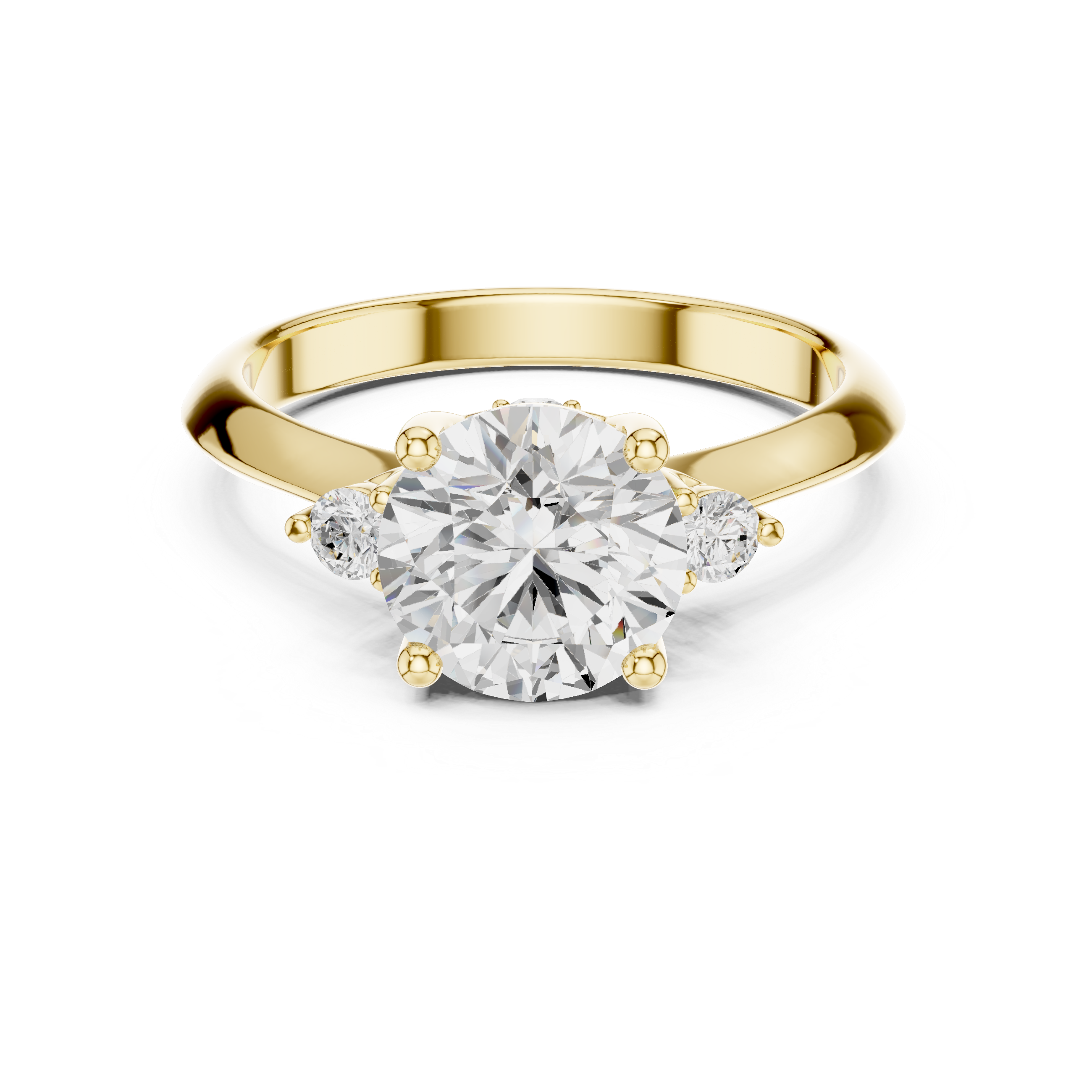 Classic Round-Cut Five-Stone Engagement Ring with Graduated Side Accents