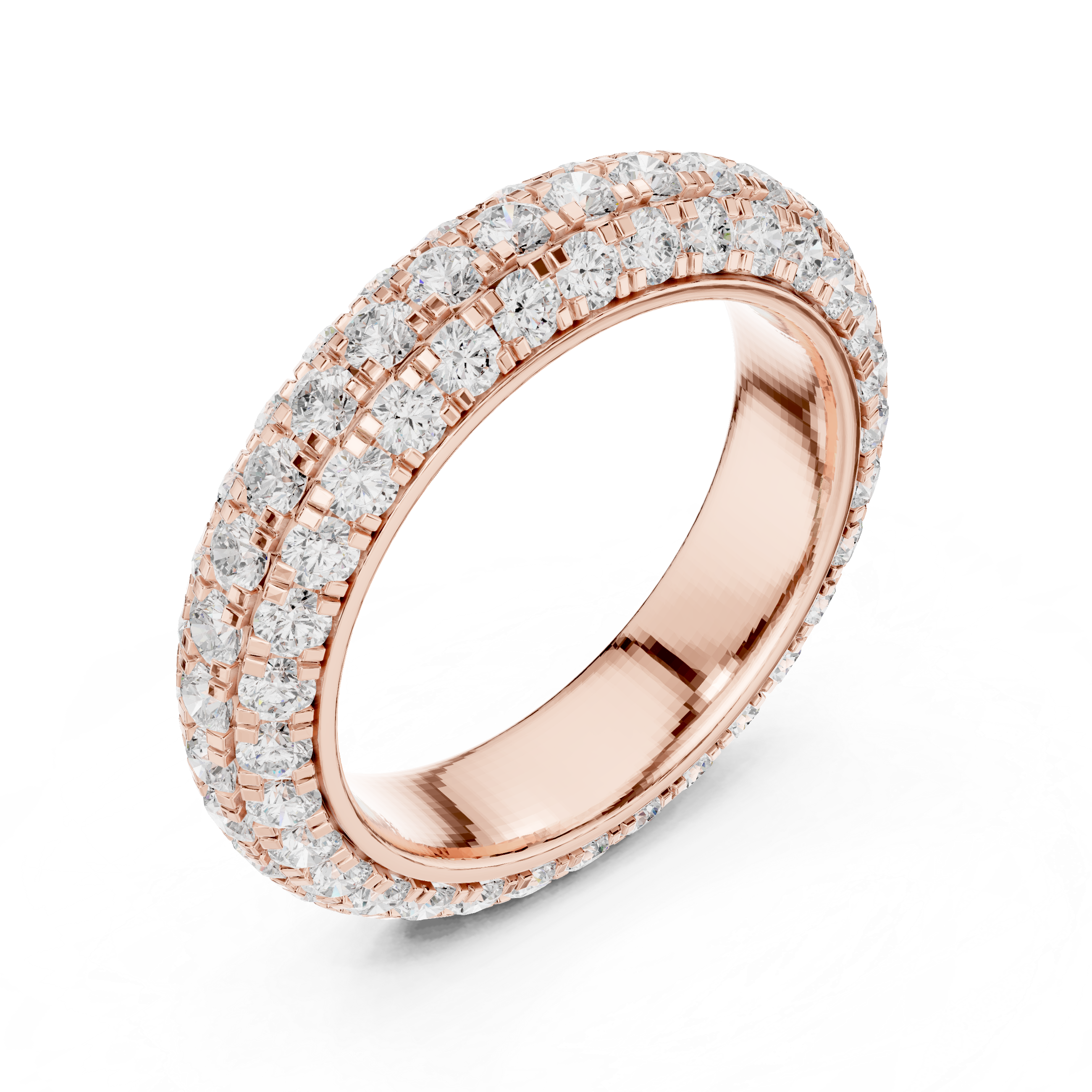 Three Row Micro Prong Eternity Ring