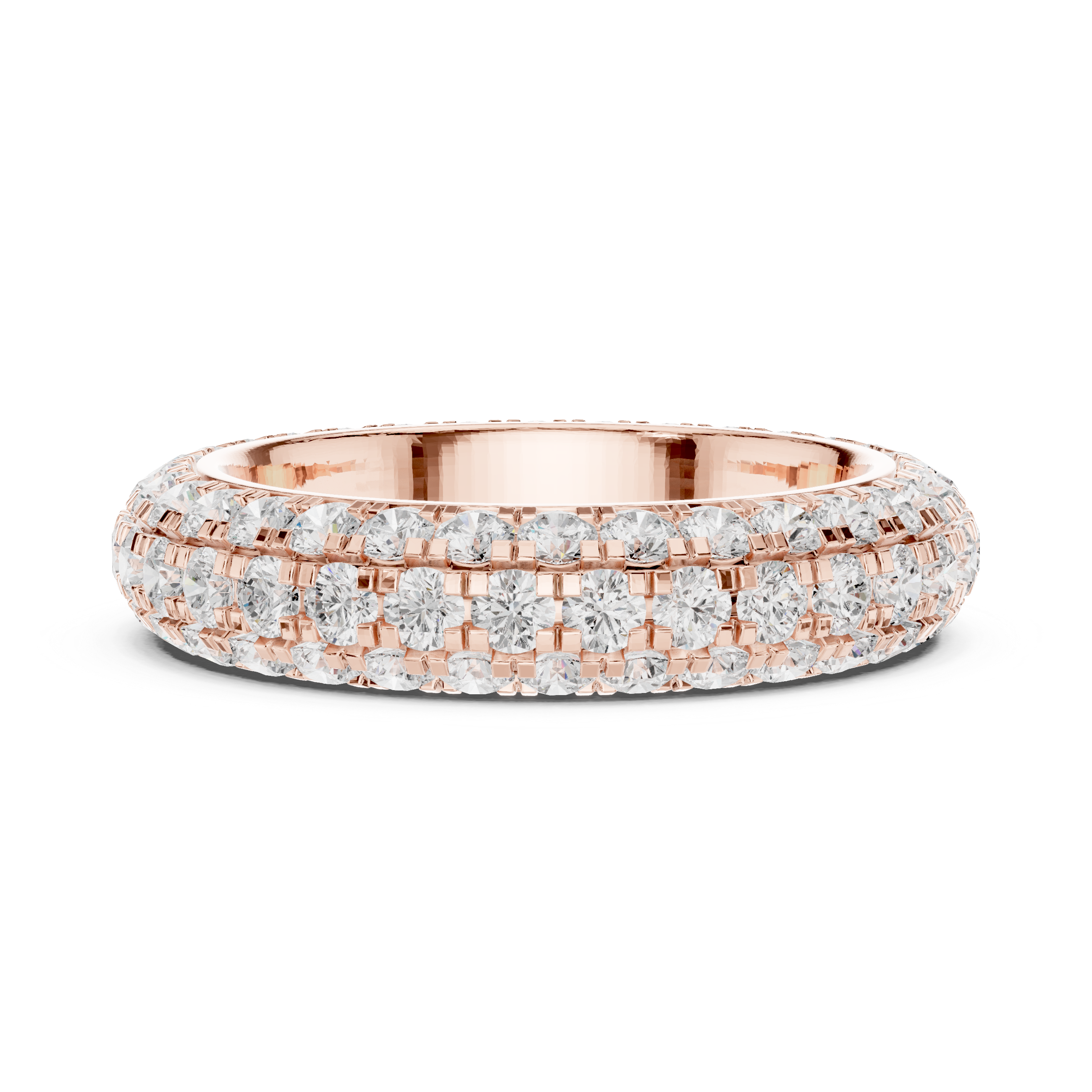 Three Row Micro Prong Eternity Ring