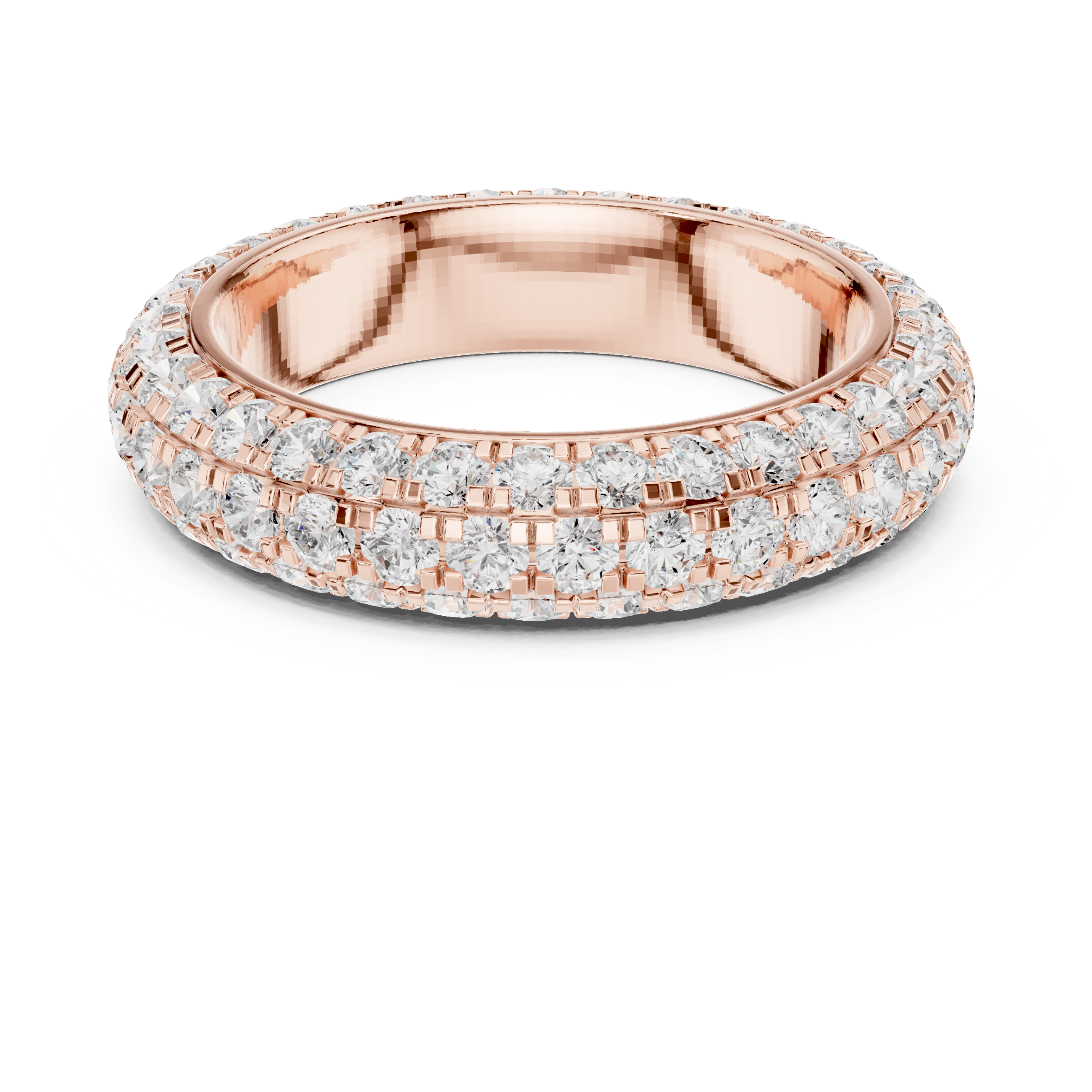 Three Row Micro Prong Eternity Ring