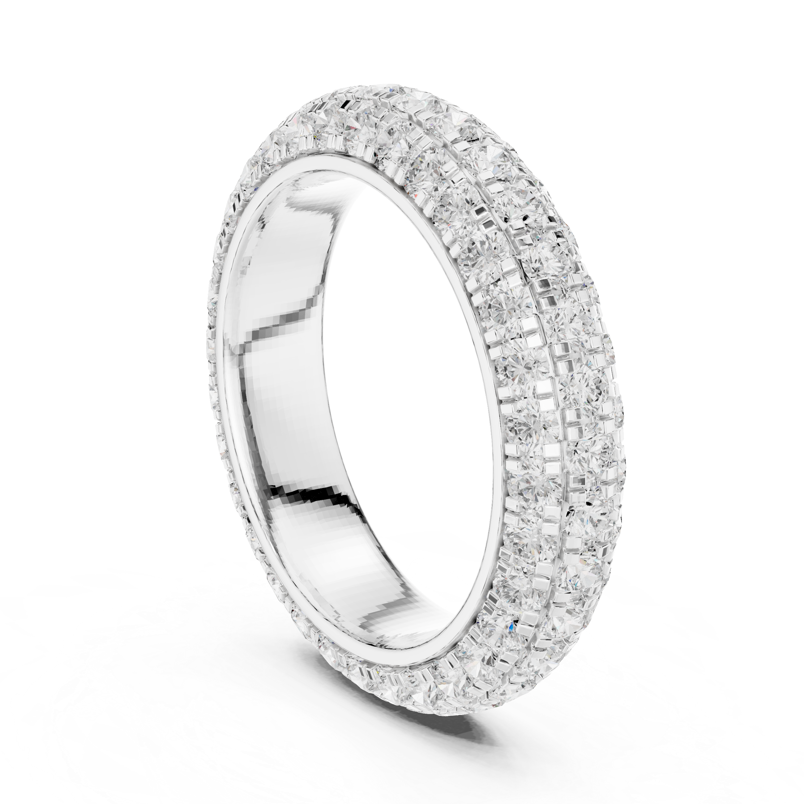 Three Row Micro Prong Eternity Ring