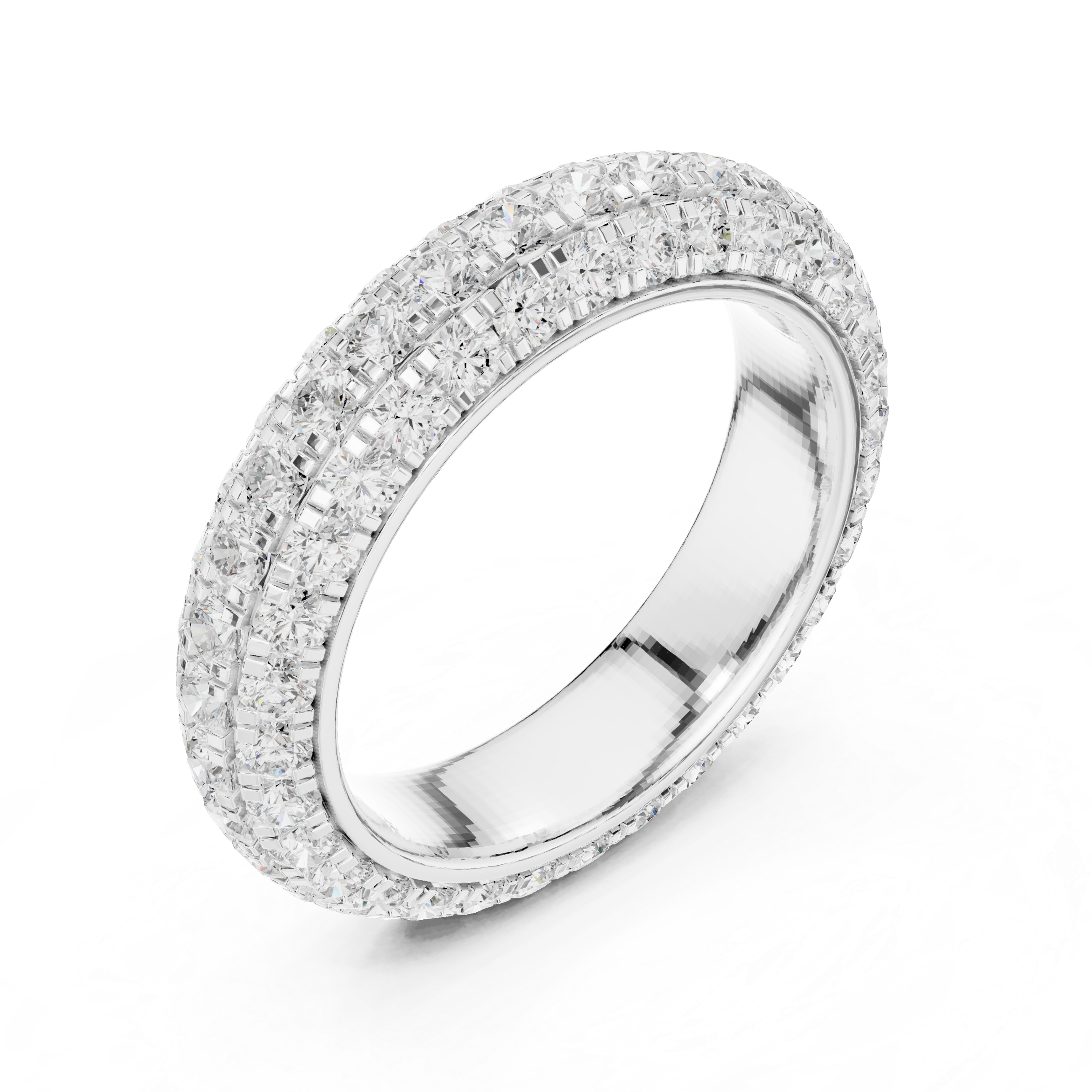 Three Row Micro Prong Eternity Ring