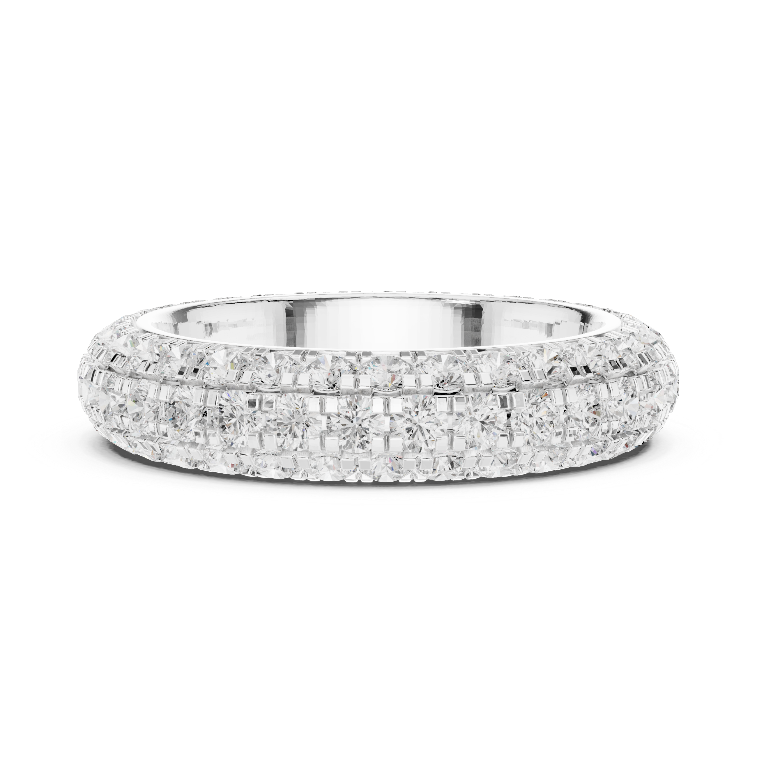 Three Row Micro Prong Eternity Ring