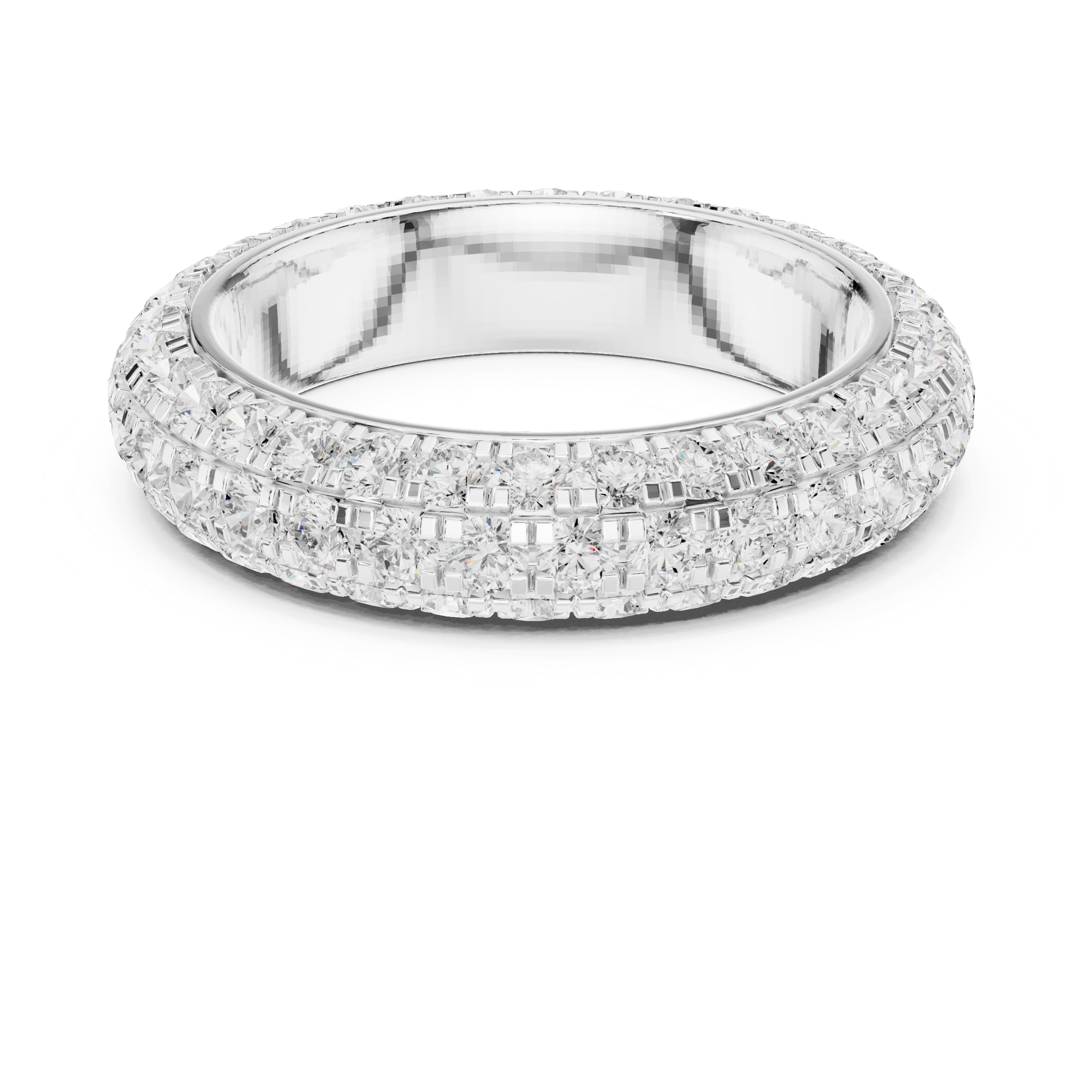Three Row Micro Prong Eternity Ring