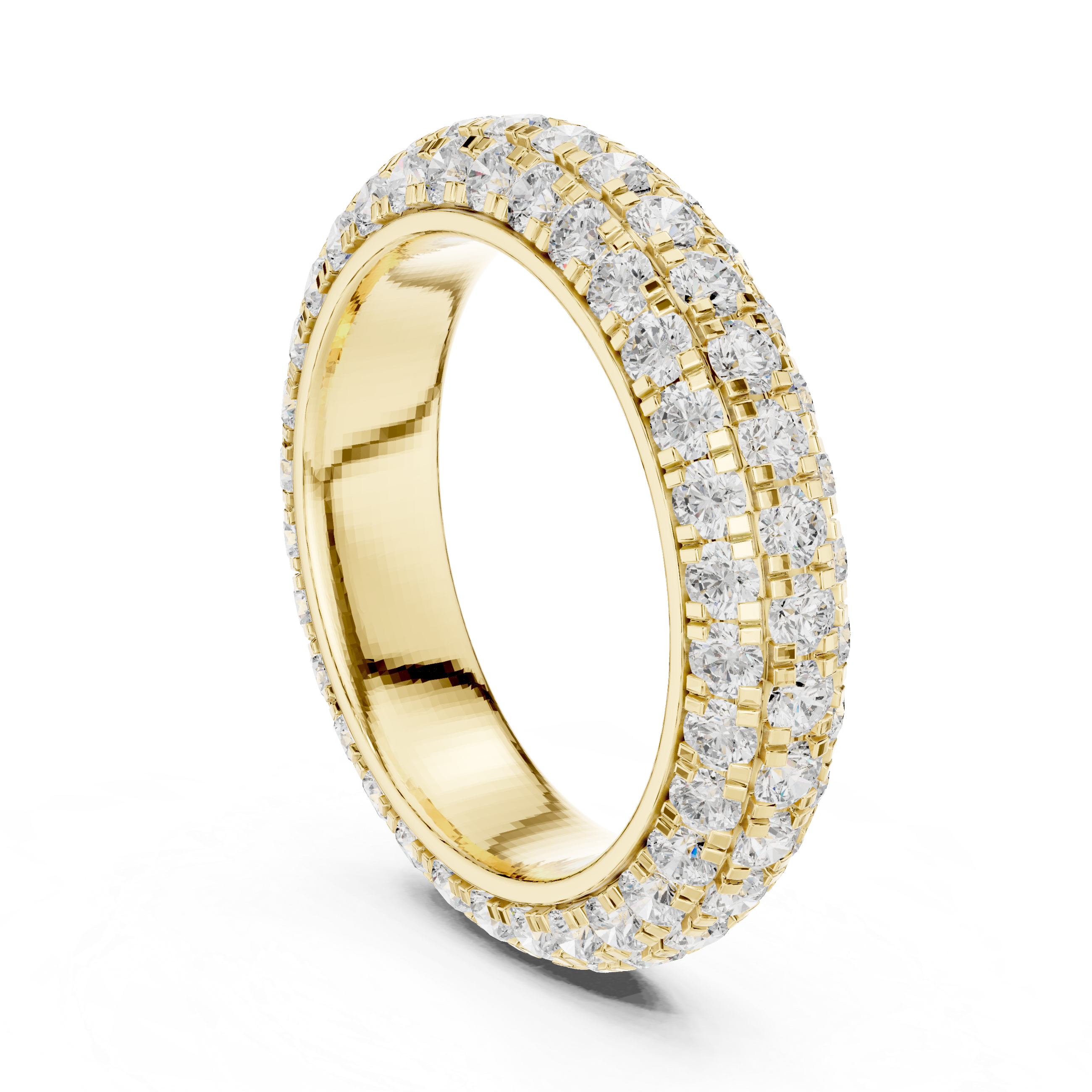Three Row Micro Prong Eternity Ring