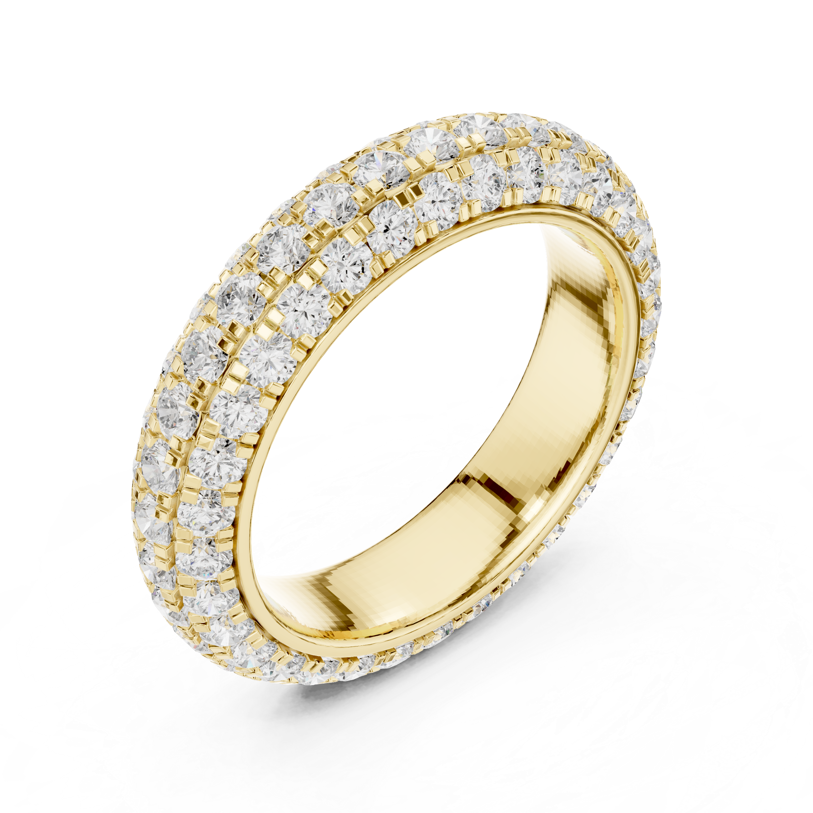 Three Row Micro Prong Eternity Ring