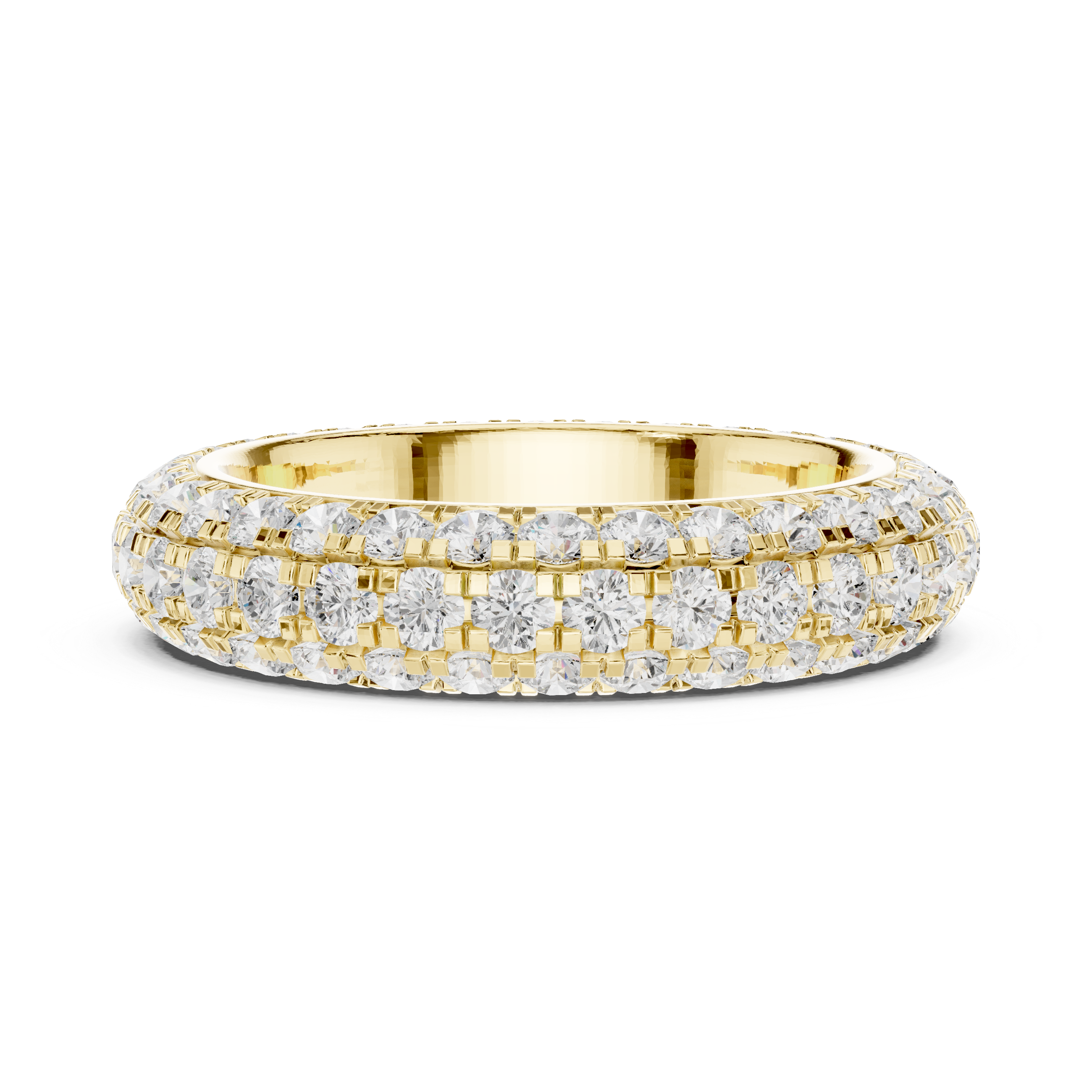Three Row Micro Prong Eternity Ring
