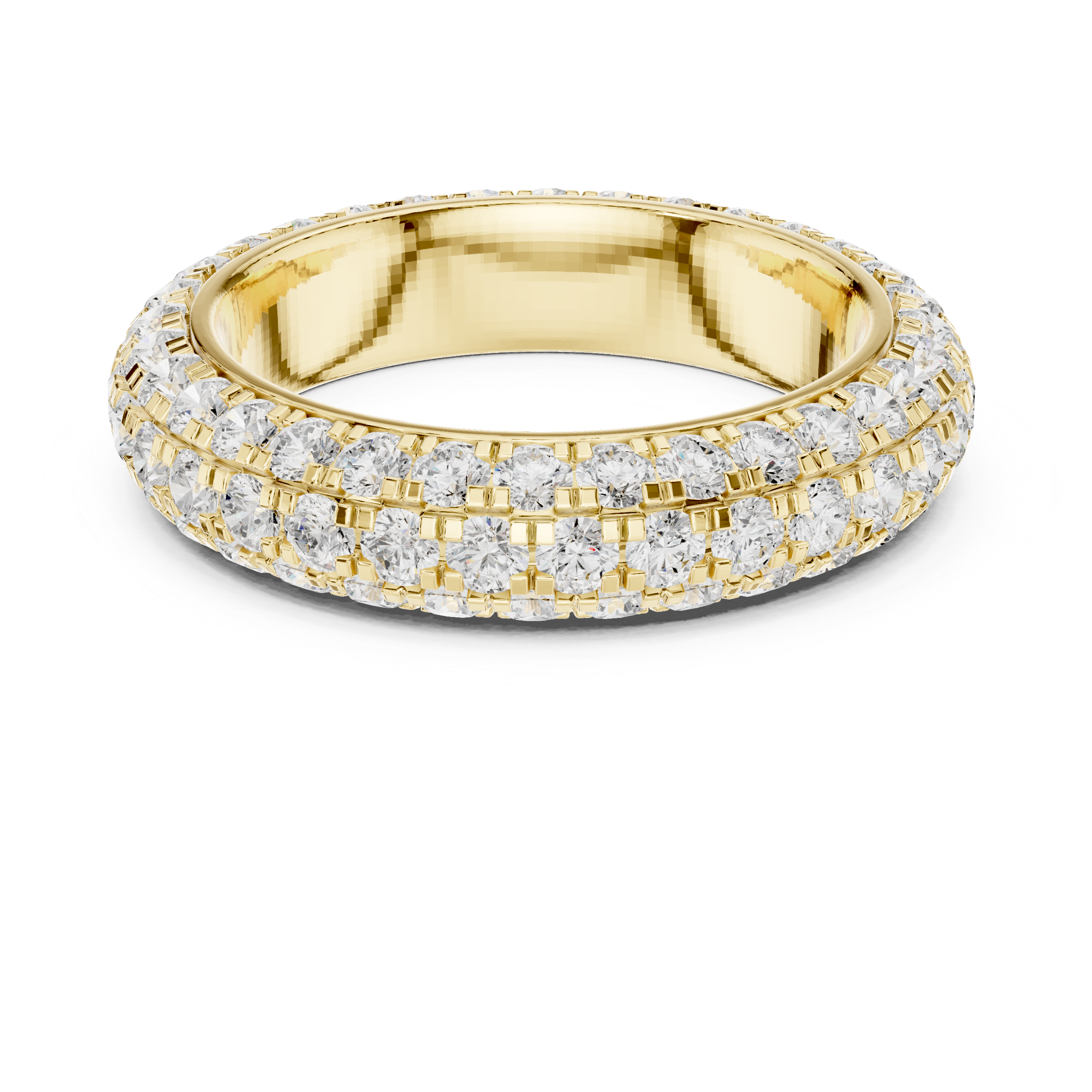 Three Row Micro Prong Eternity Ring