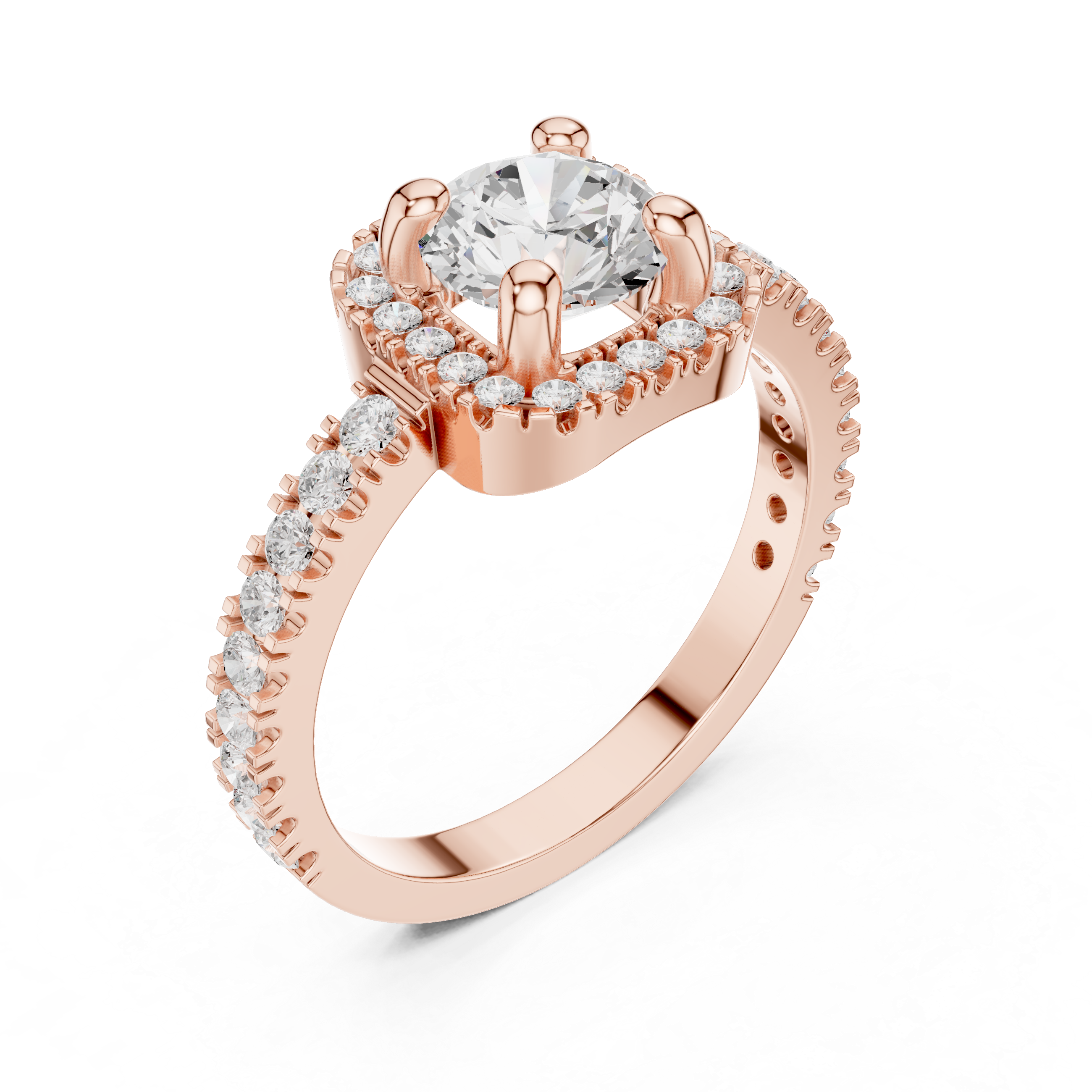 Cushion Halo Pavé Engagement Ring