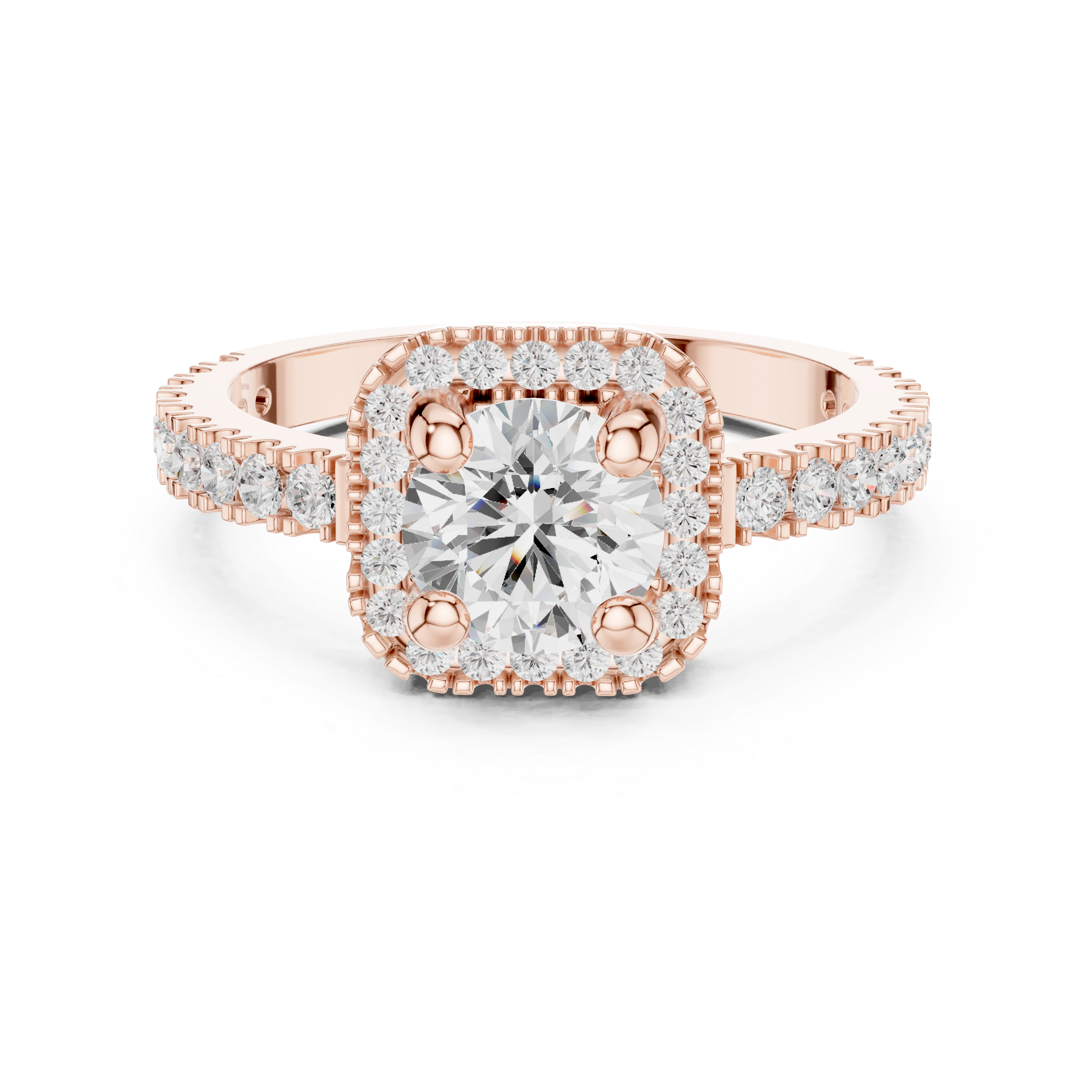 Cushion Halo Pavé Engagement Ring