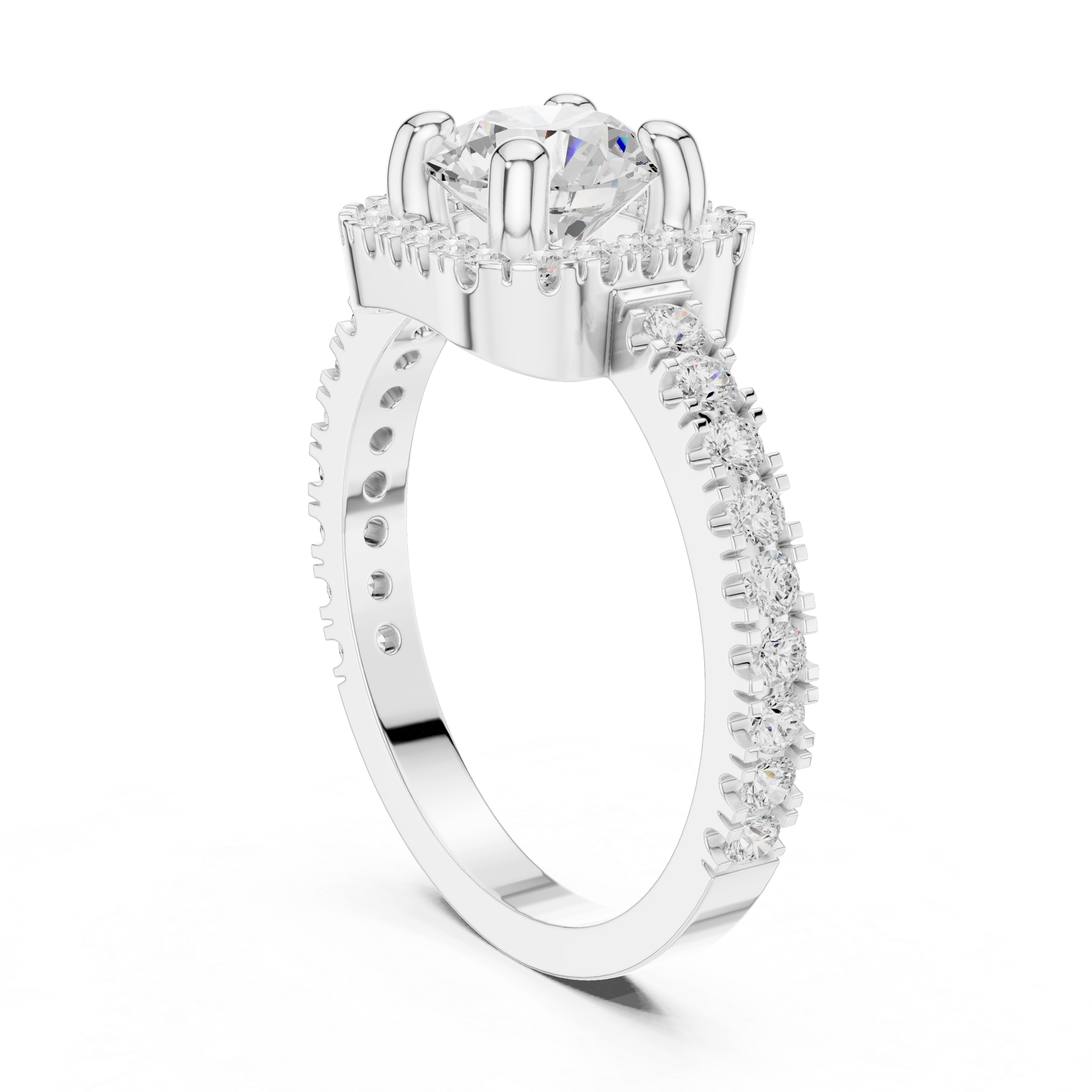 Cushion Halo Pavé Engagement Ring