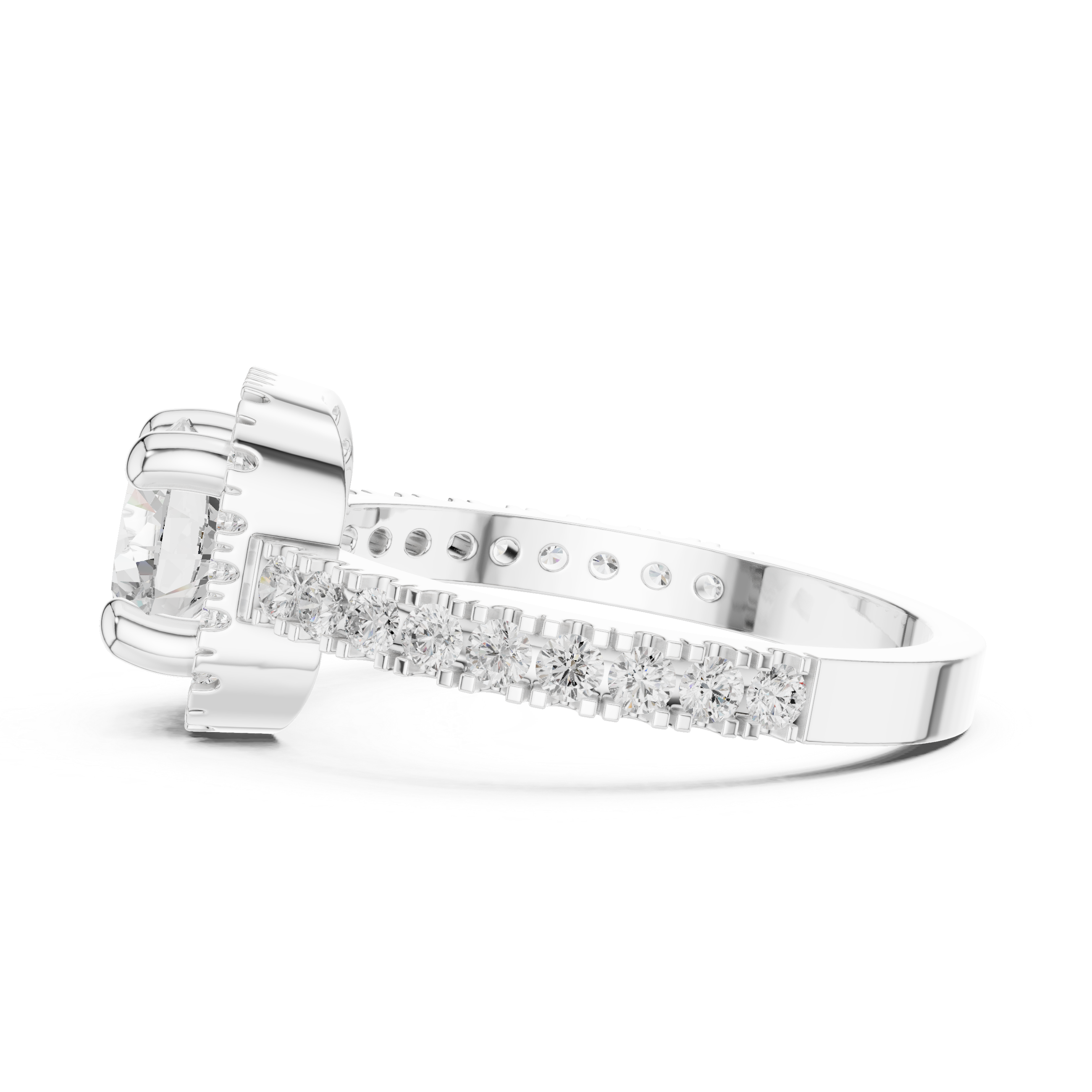 Cushion Halo Pavé Engagement Ring