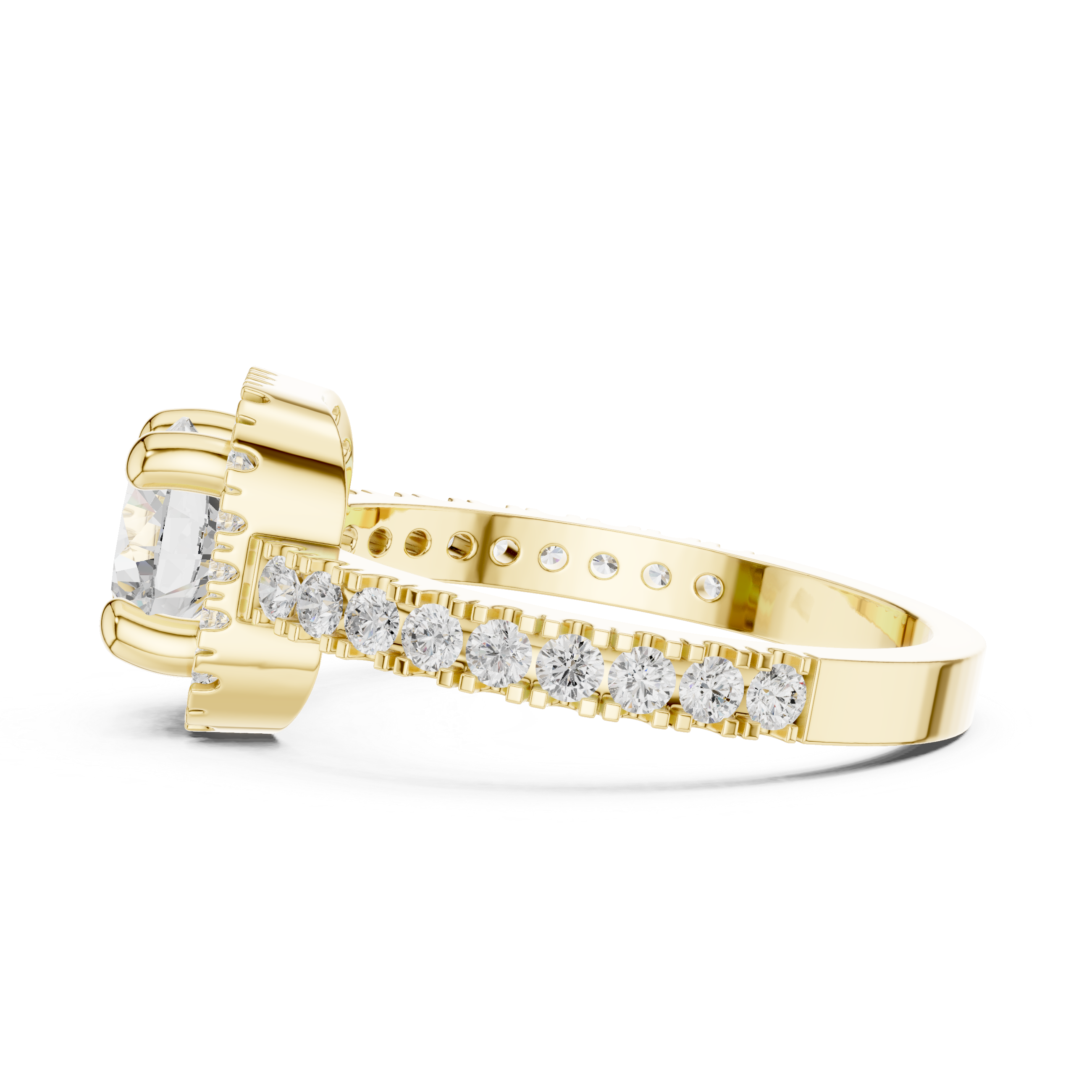 Cushion Halo Pavé Engagement Ring