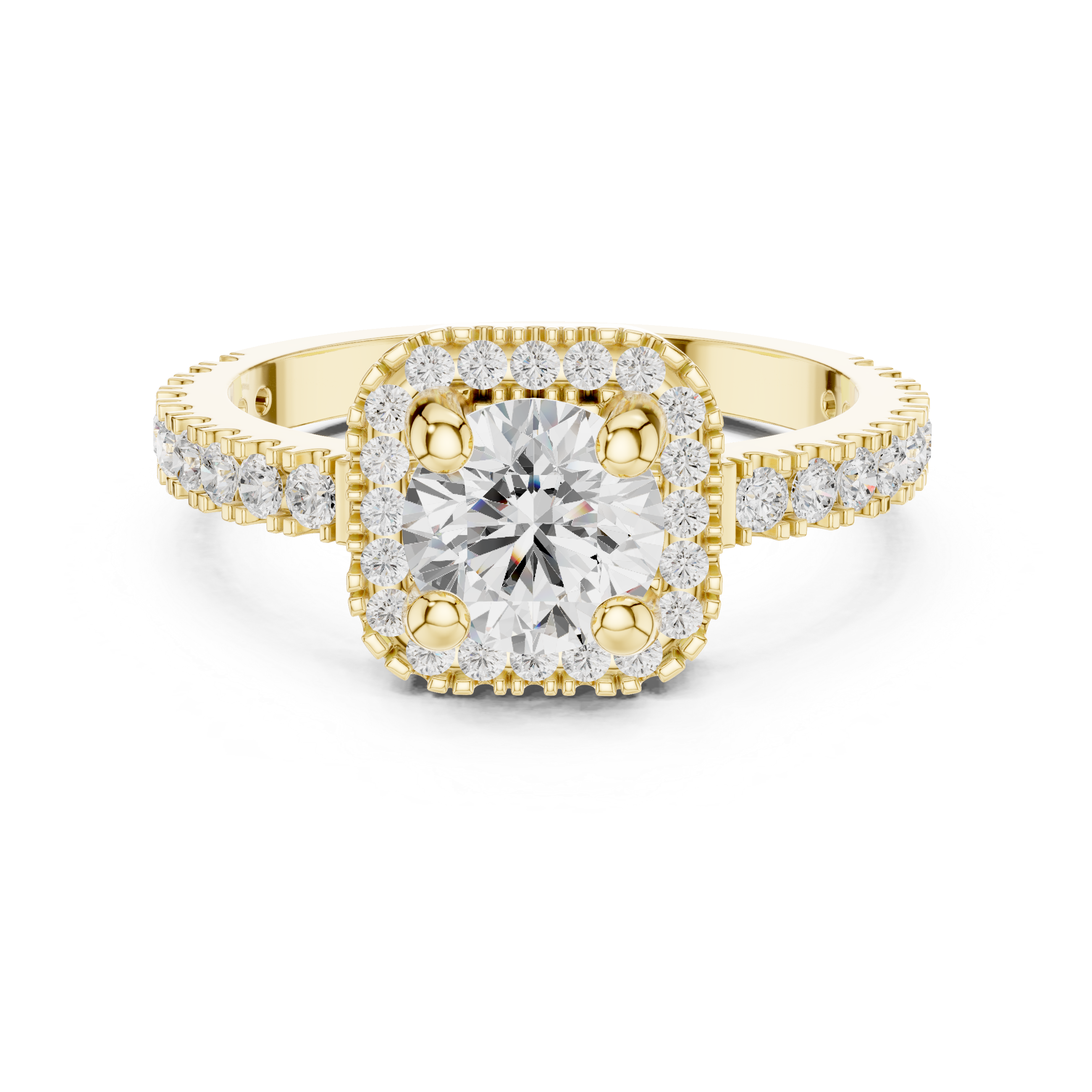 Cushion Halo Pavé Engagement Ring