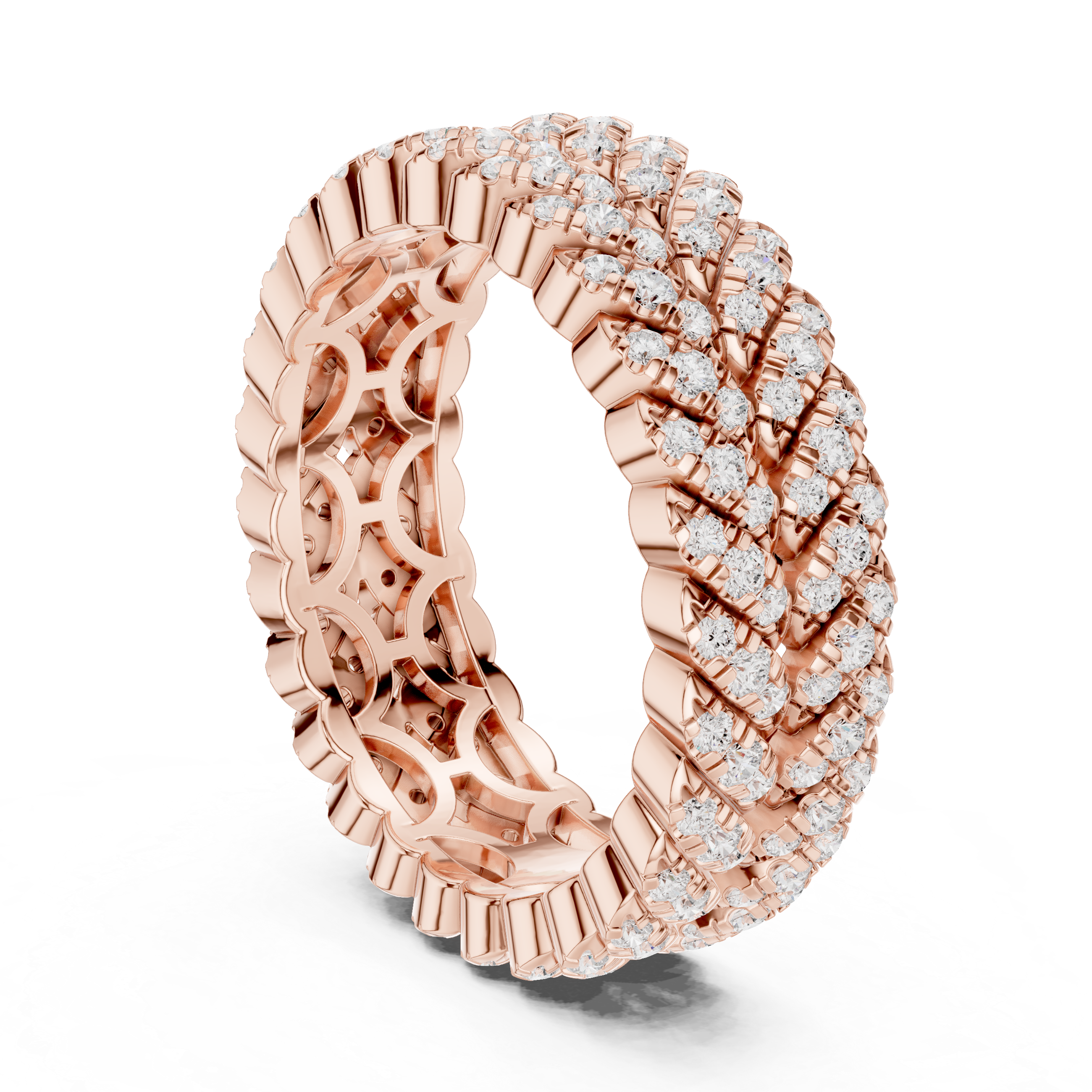Braided Double-Row Pavé Band