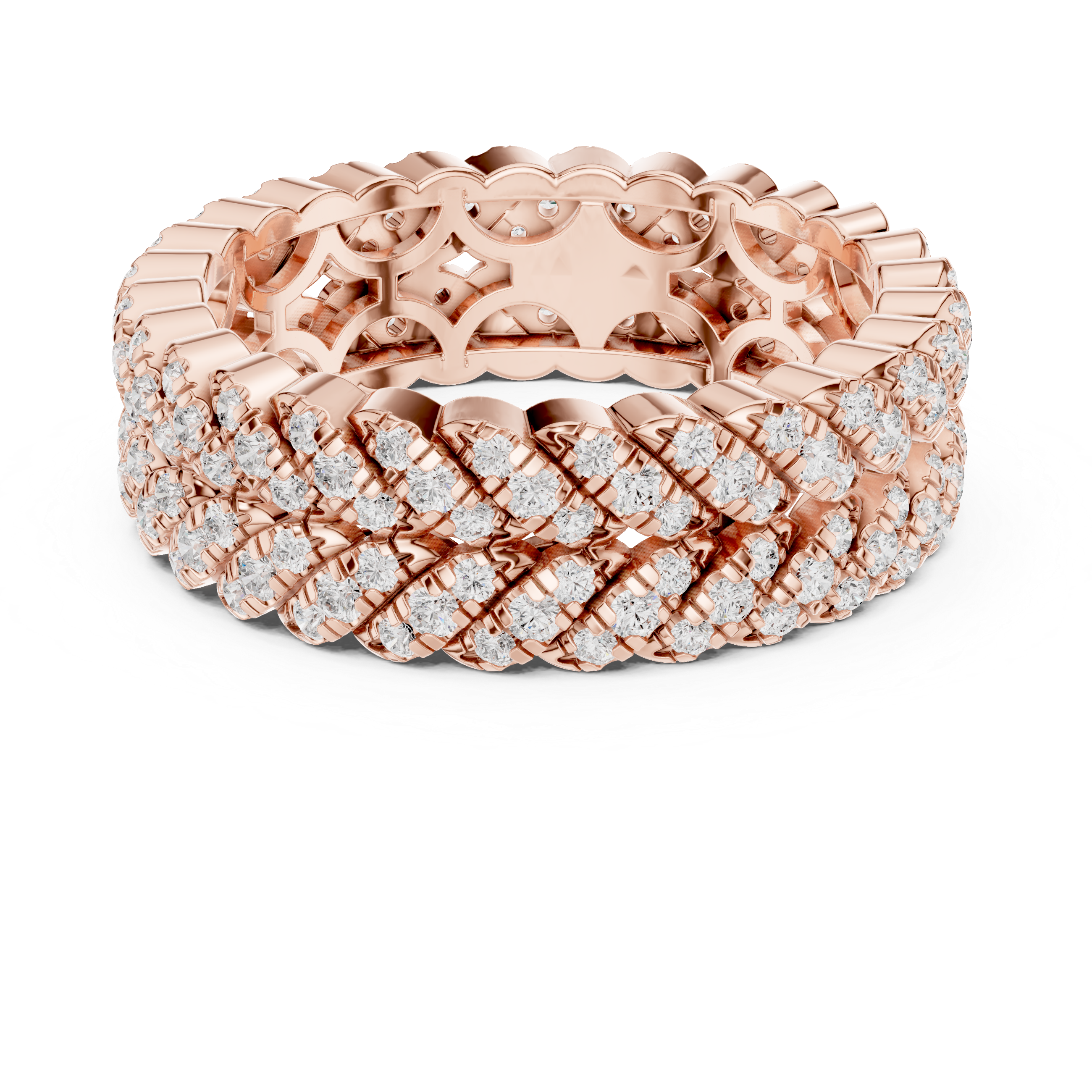 Braided Double-Row Pavé Band