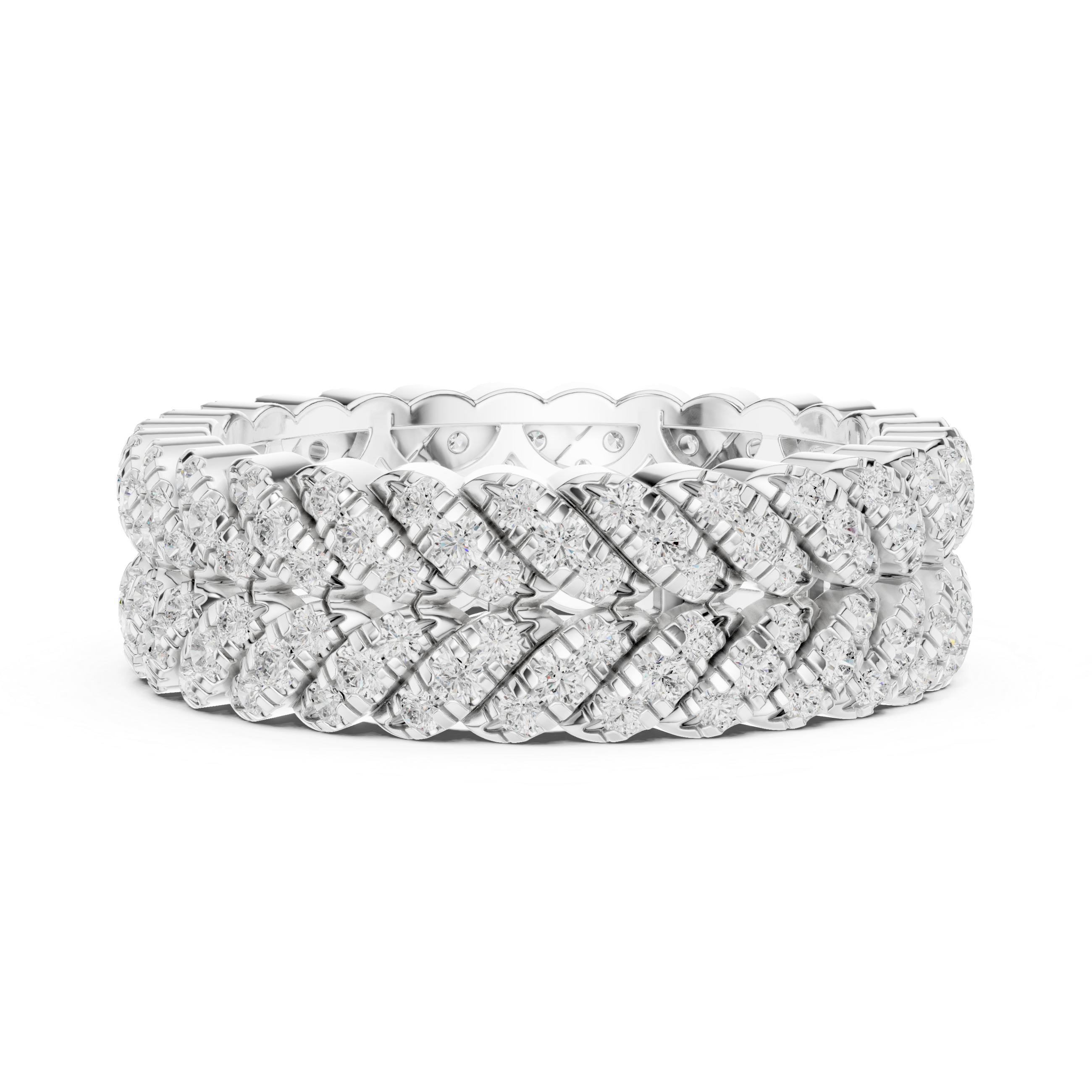 Braided Double-Row Pavé Band