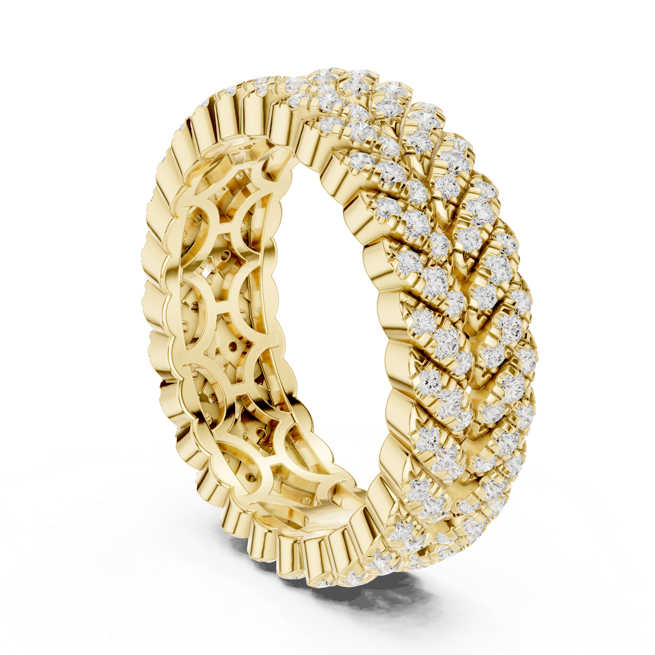 Braided Double-Row Pavé Band