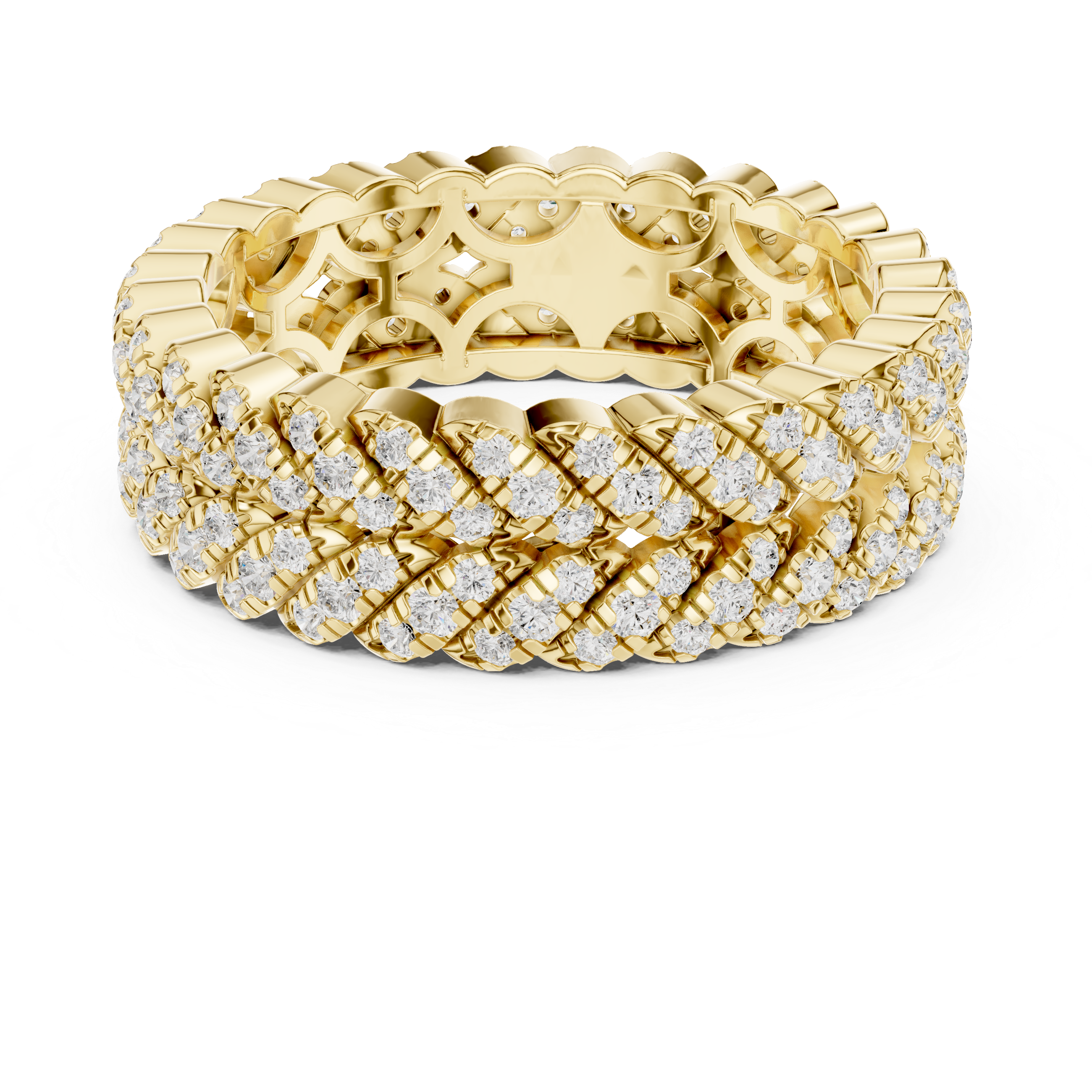 Braided Double-Row Pavé Band