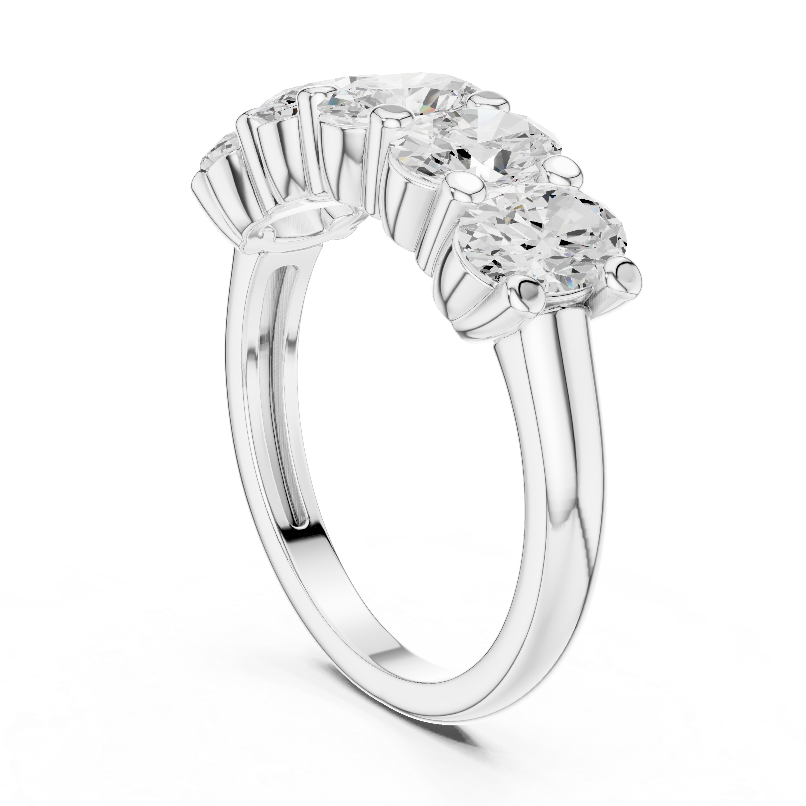 Five Oval Stone Anniversary Ring