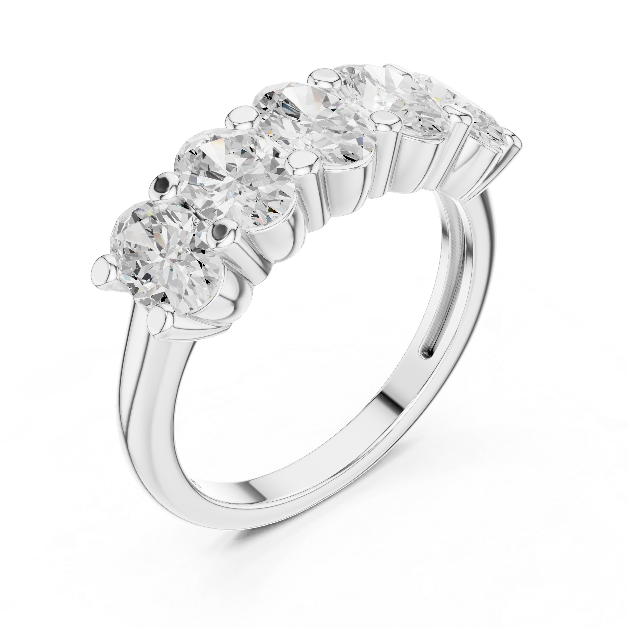 Five Oval Stone Anniversary Ring