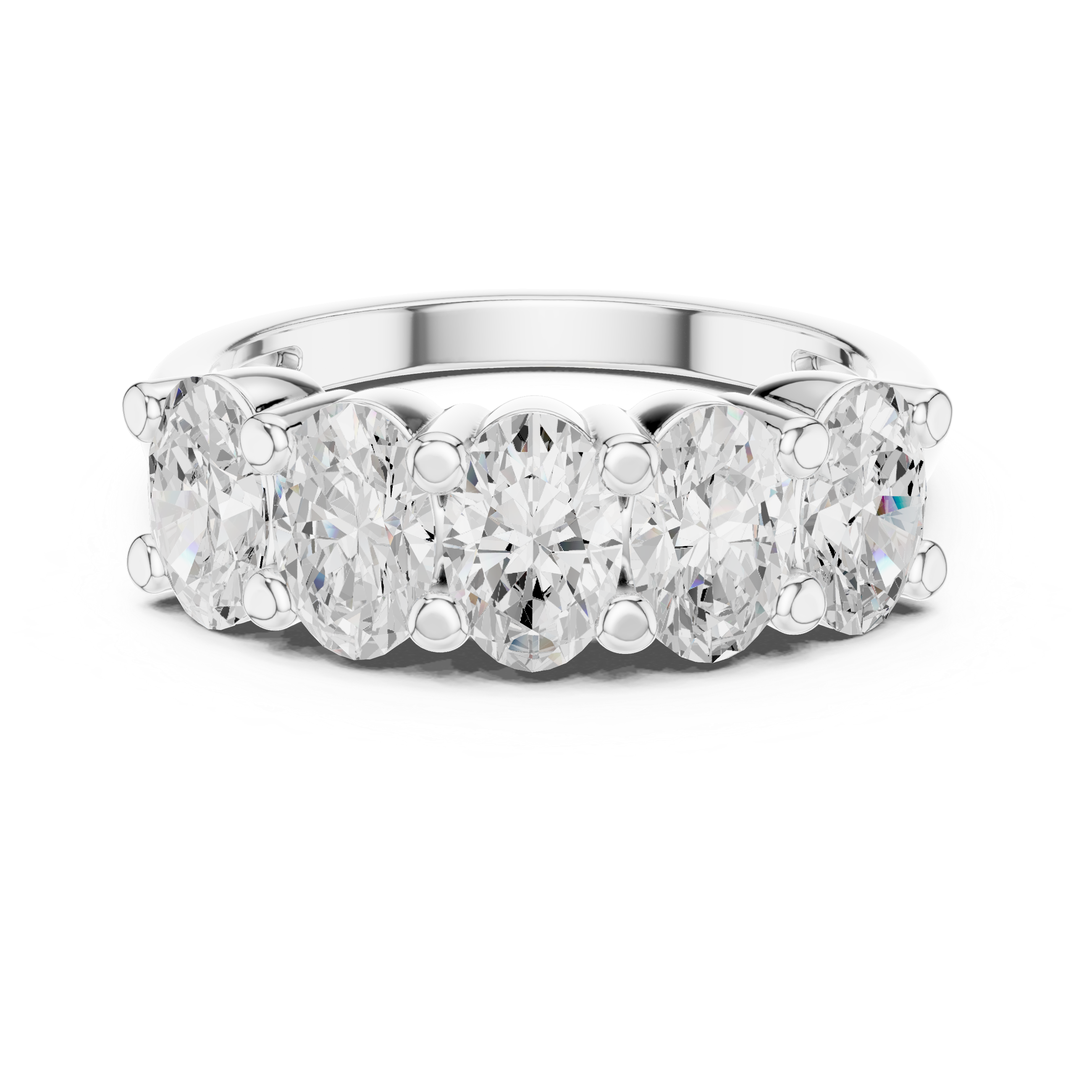 Five Oval Stone Anniversary Ring