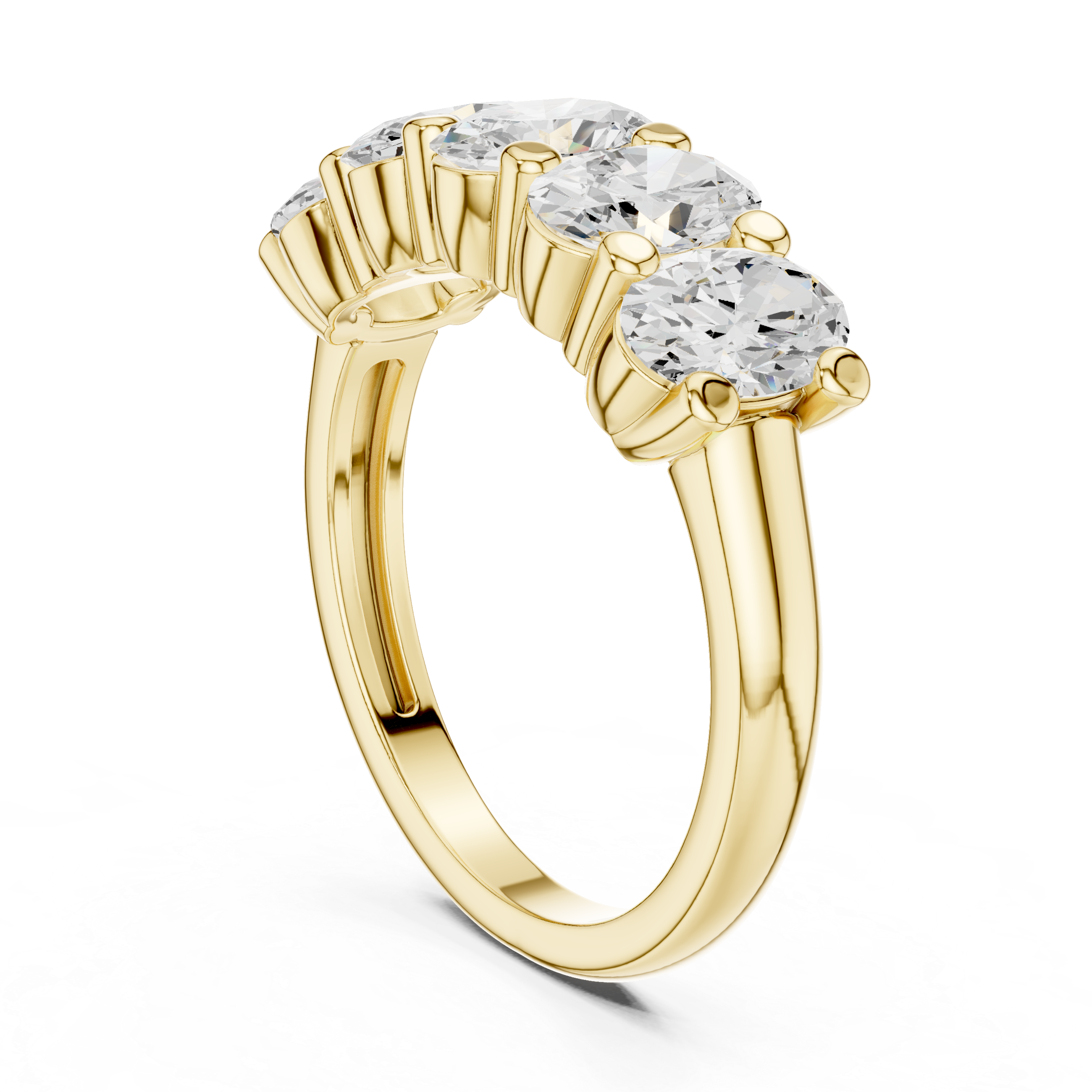 Five Oval Stone Anniversary Ring
