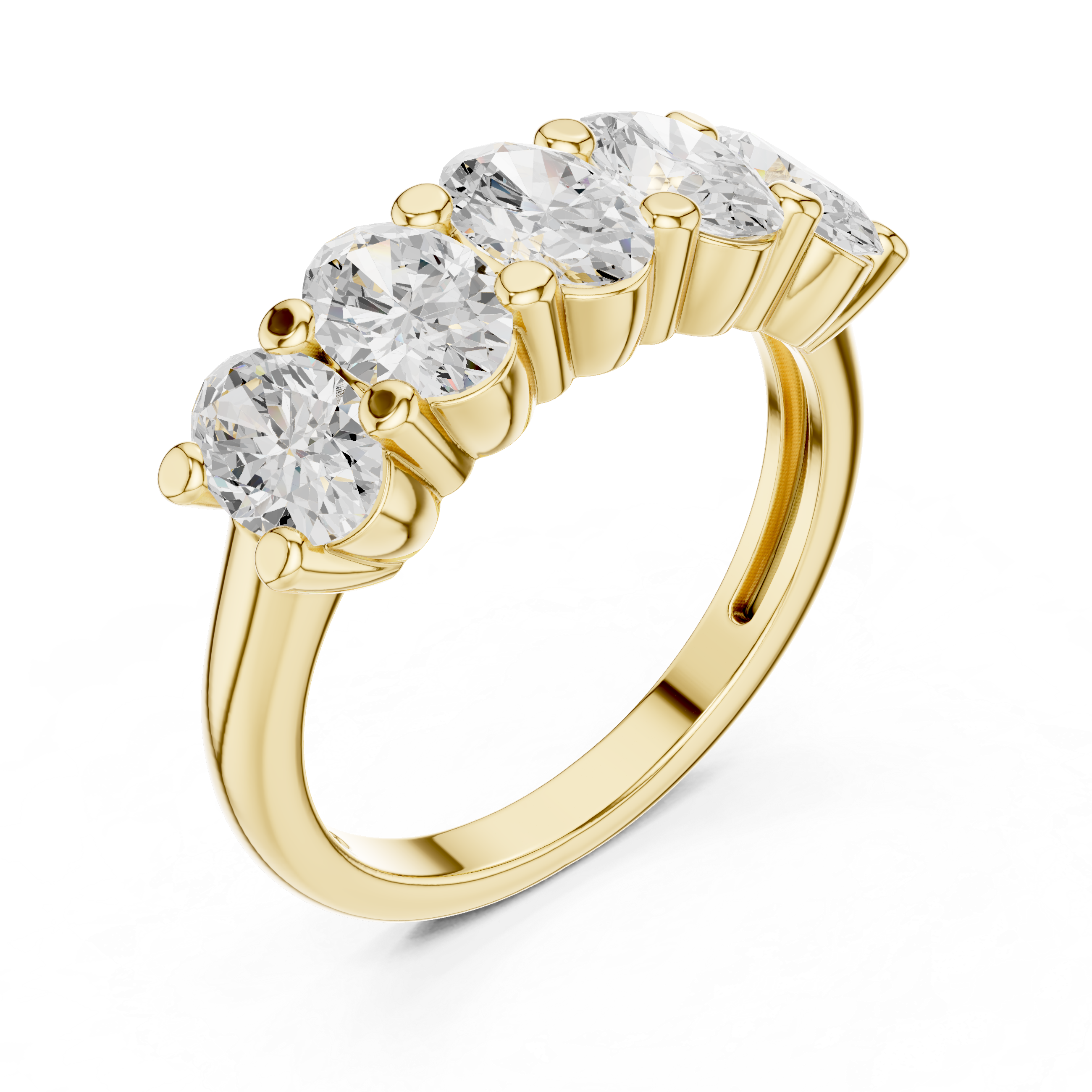 Five Oval Stone Anniversary Ring