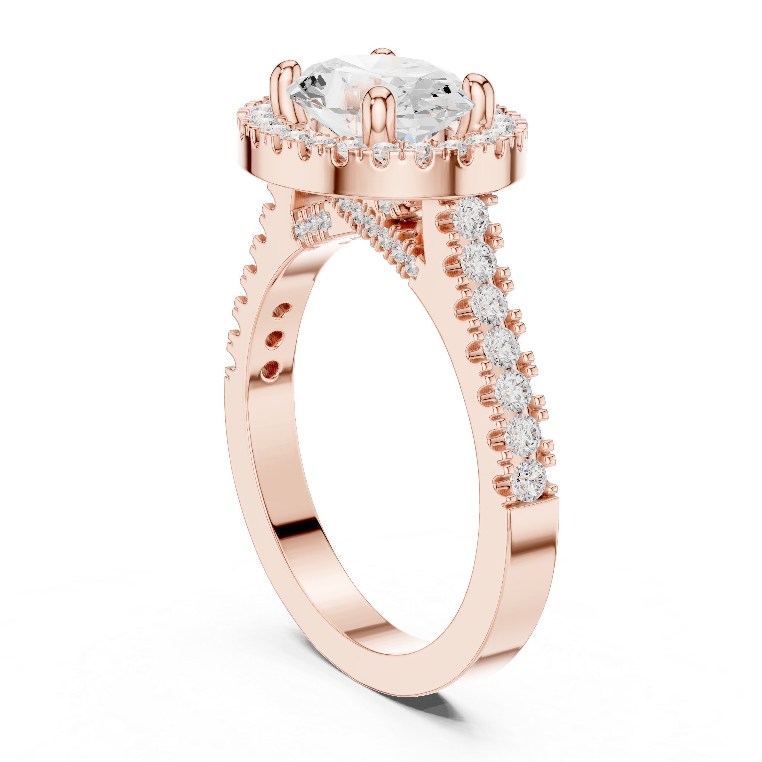Oval Halo Diamond Engagement Ring