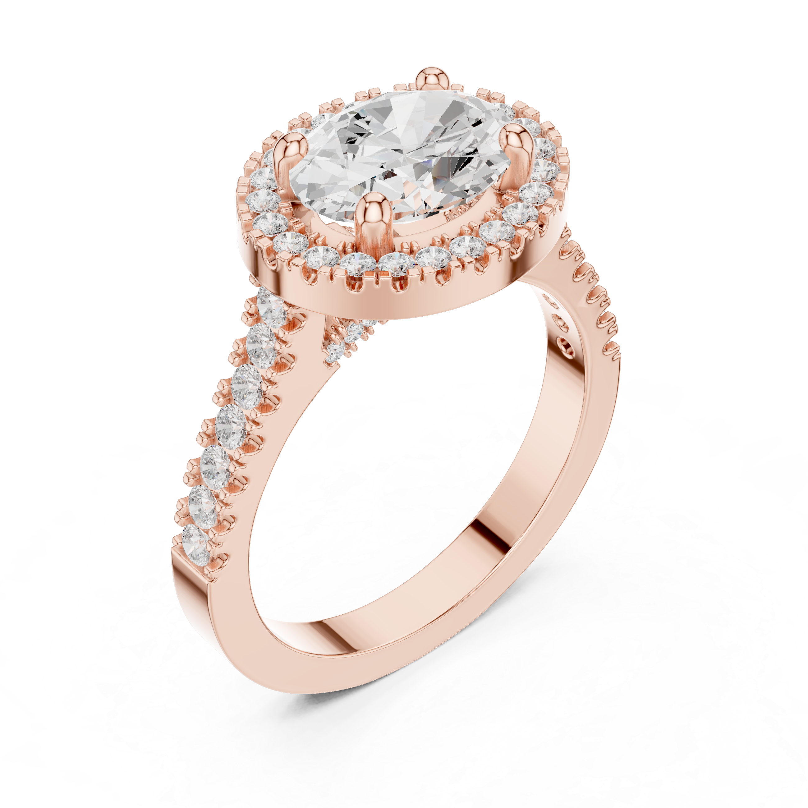 Oval Halo Diamond Engagement Ring