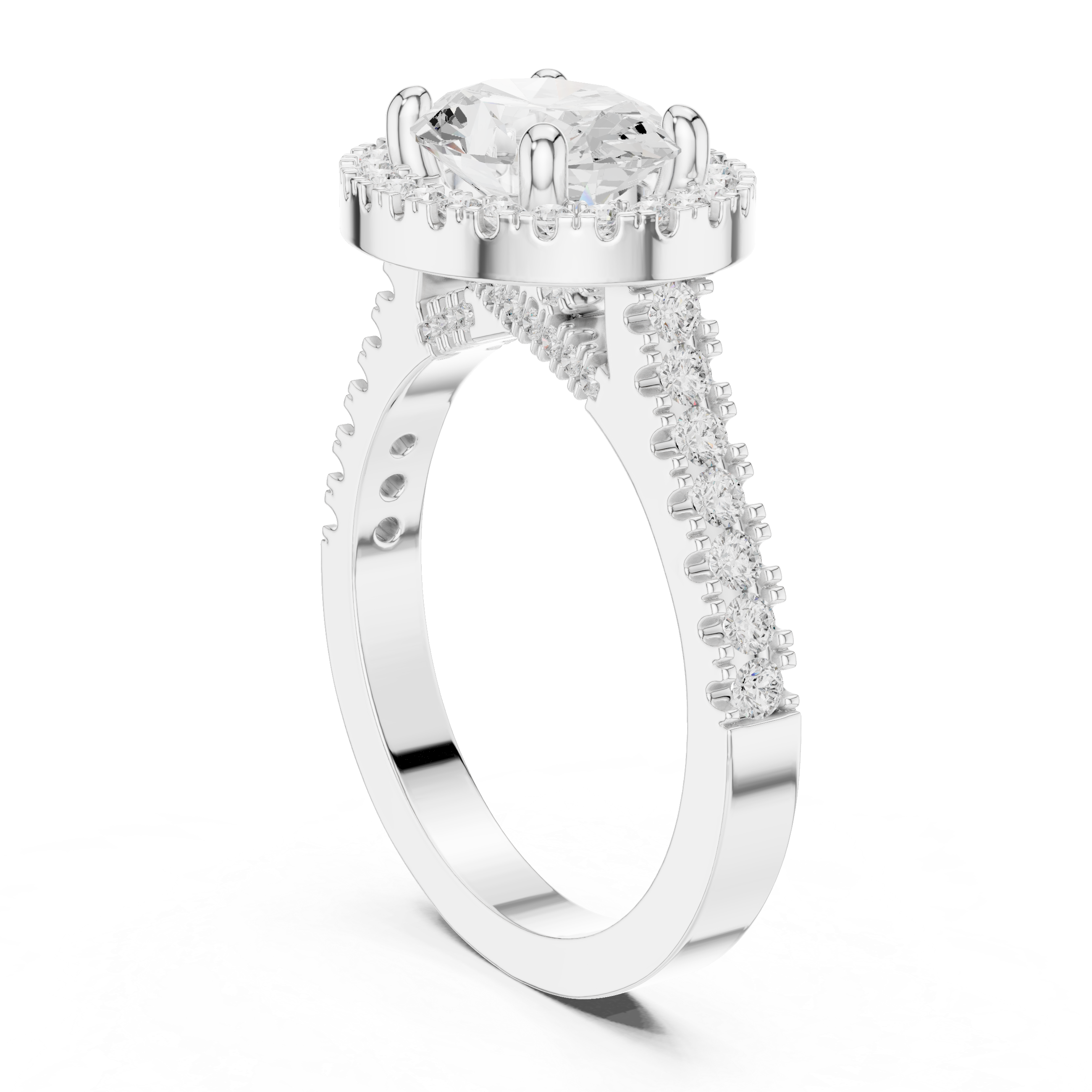Oval Halo Diamond Engagement Ring