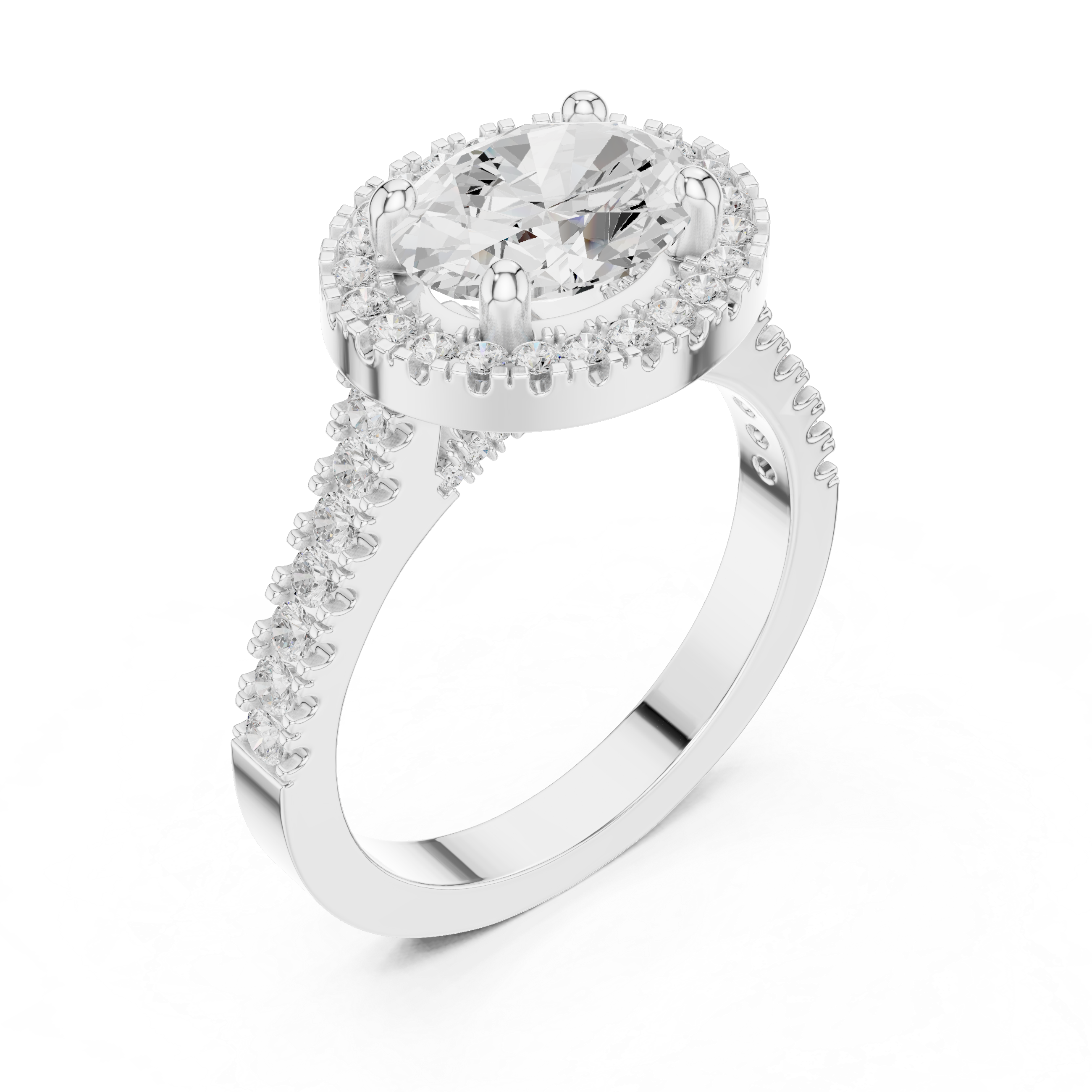 Oval Halo Diamond Engagement Ring
