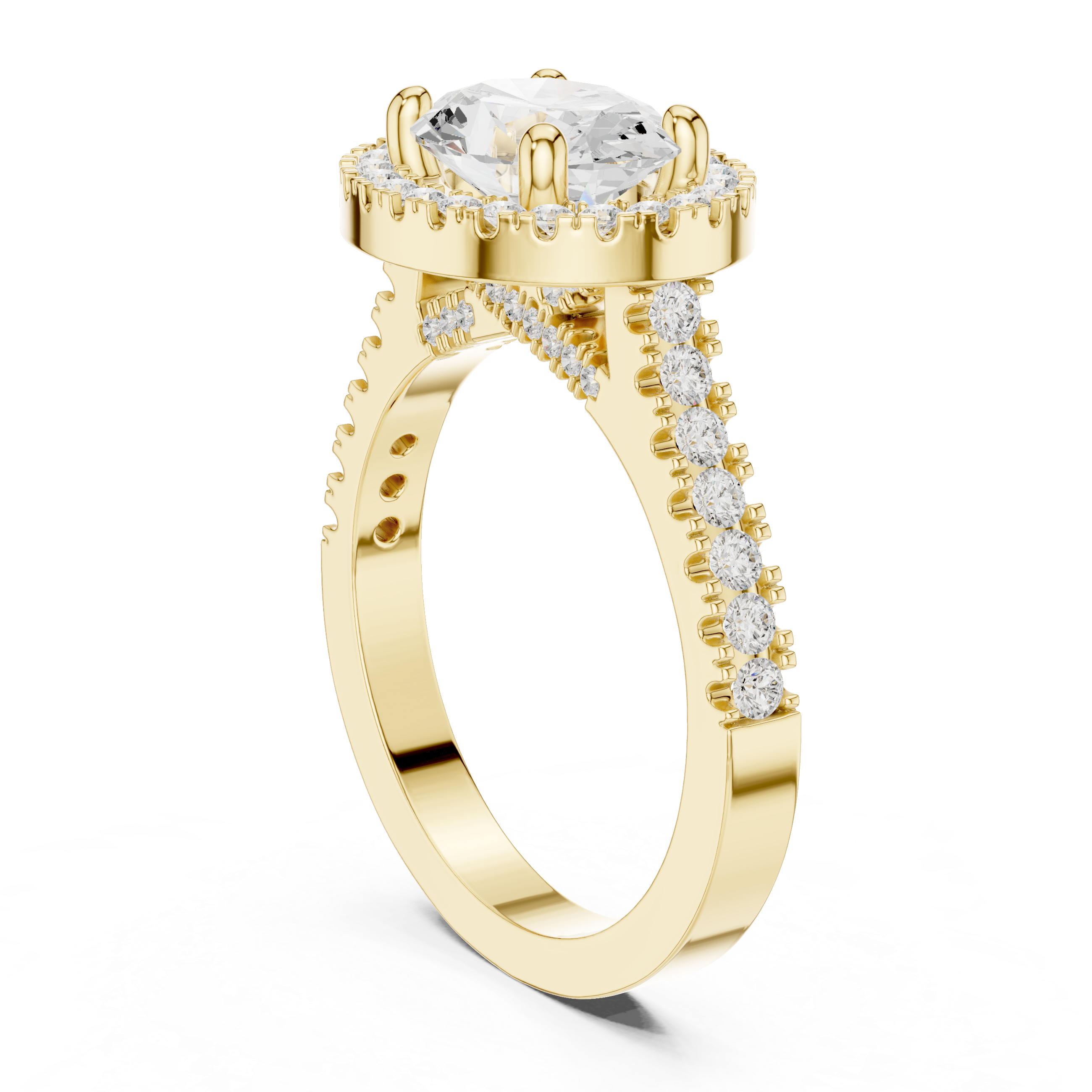 Oval Halo Diamond Engagement Ring