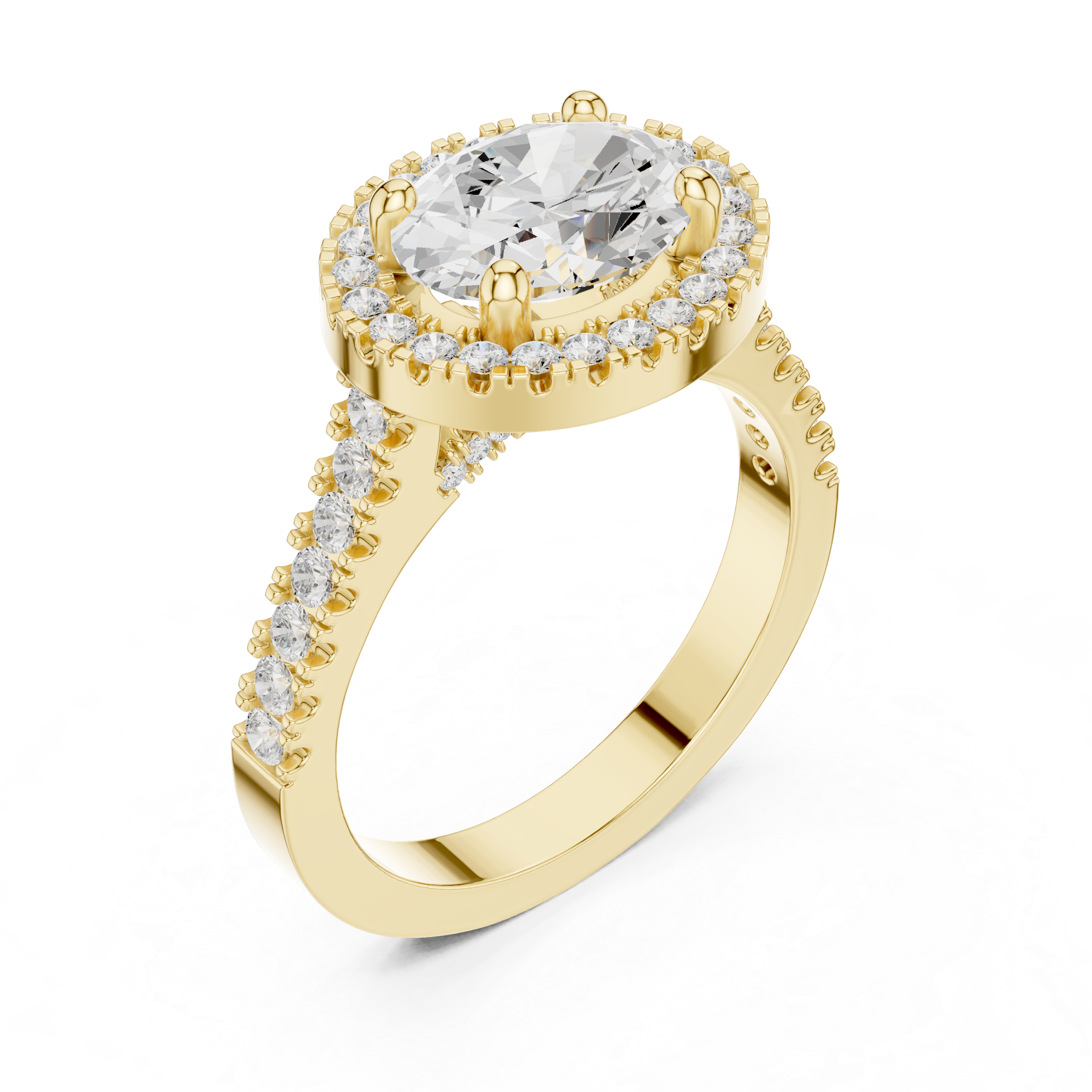 Oval Halo Diamond Engagement Ring