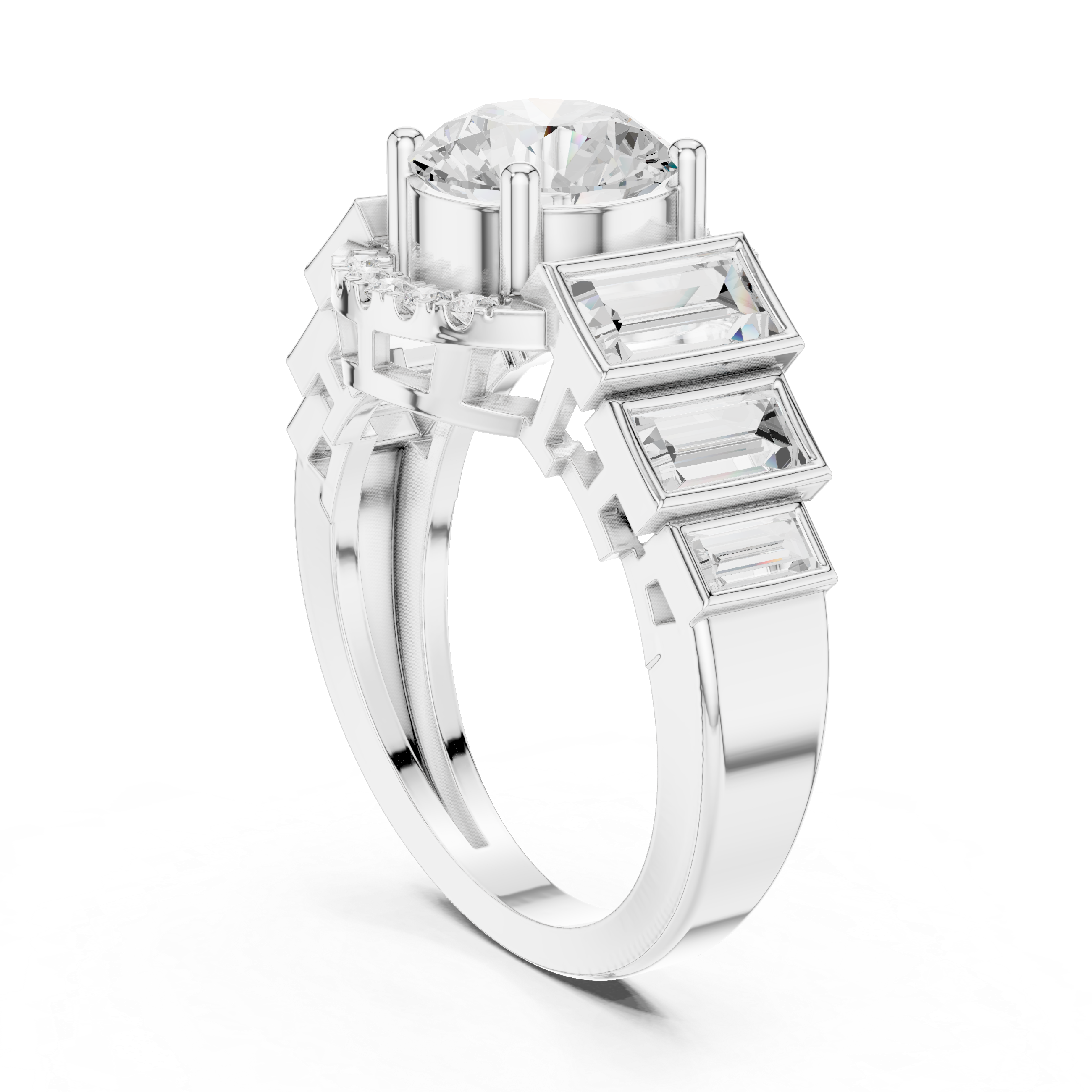 Baguette Art Deco Diamond Ring