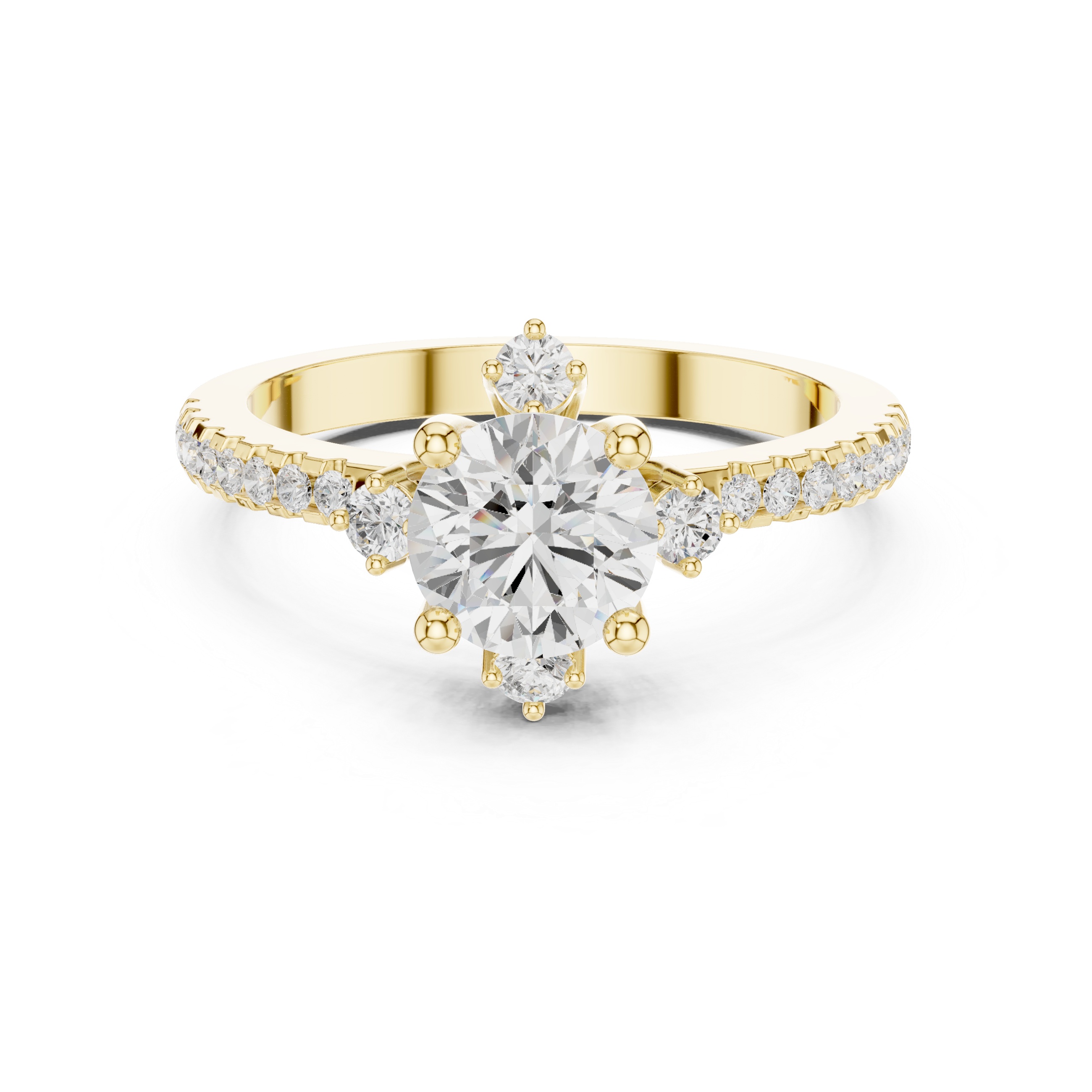 Compass Halo Diamond Engagement Ring