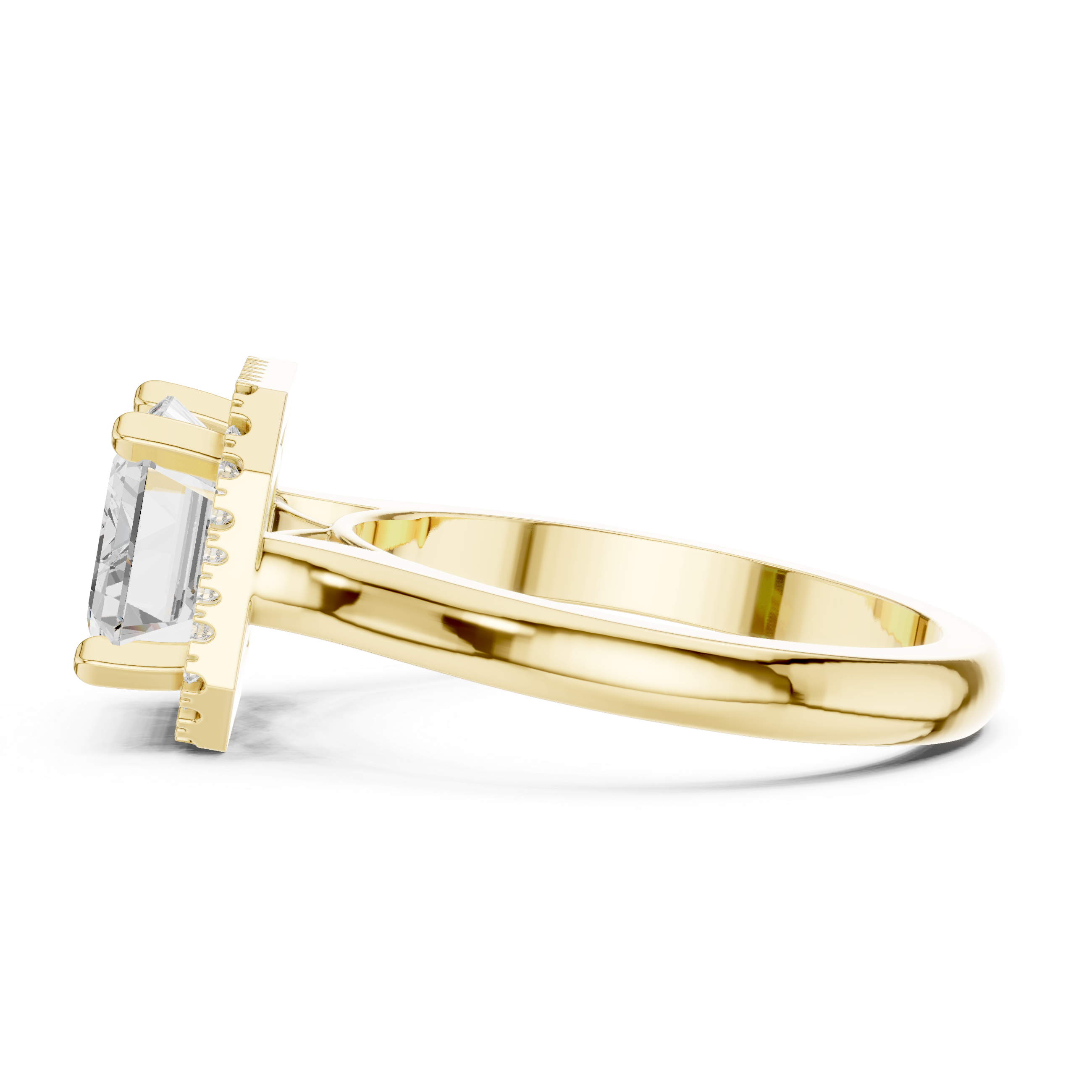 Emerald Cut Halo Engagement Ring