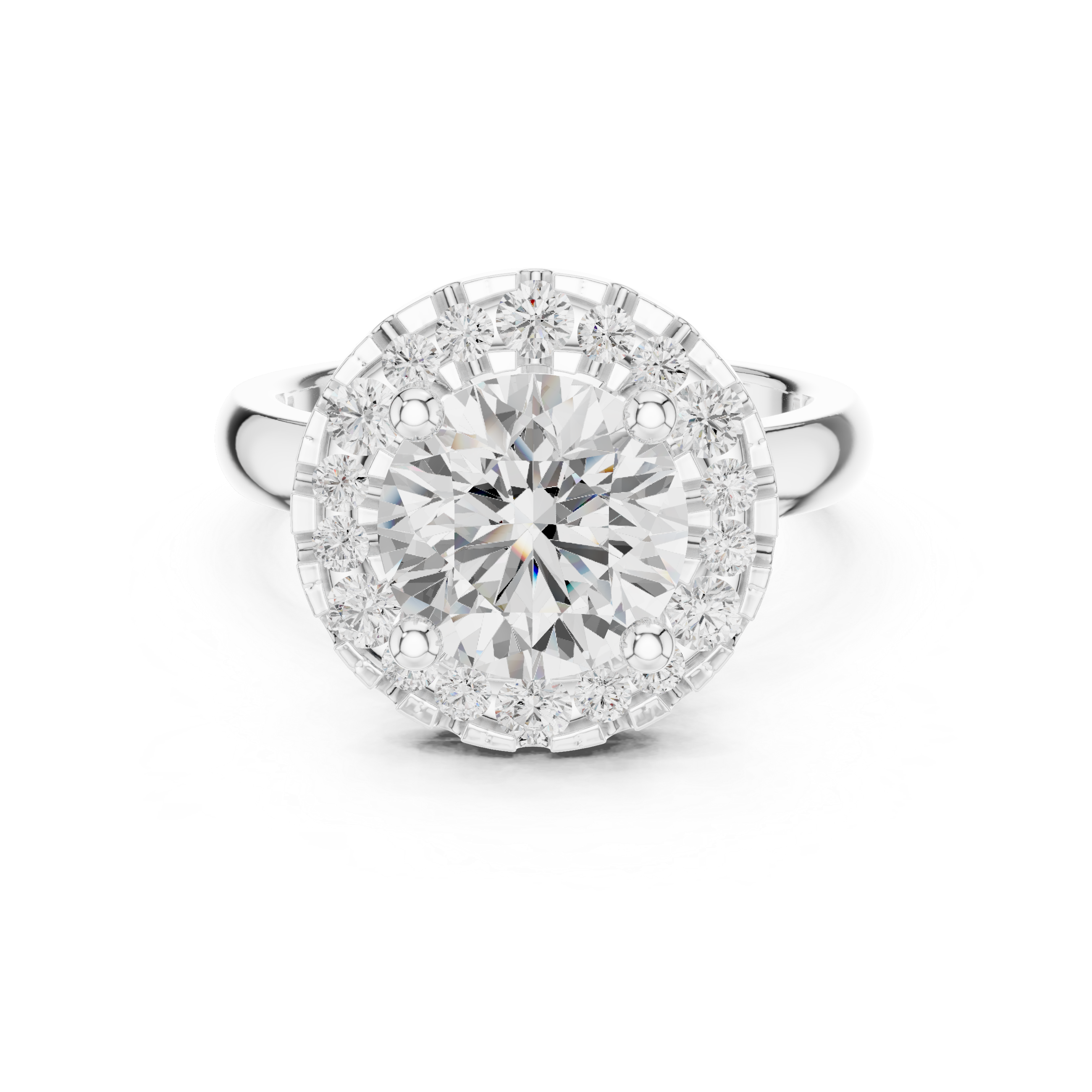 Round Halo Diamond Engagement Ring