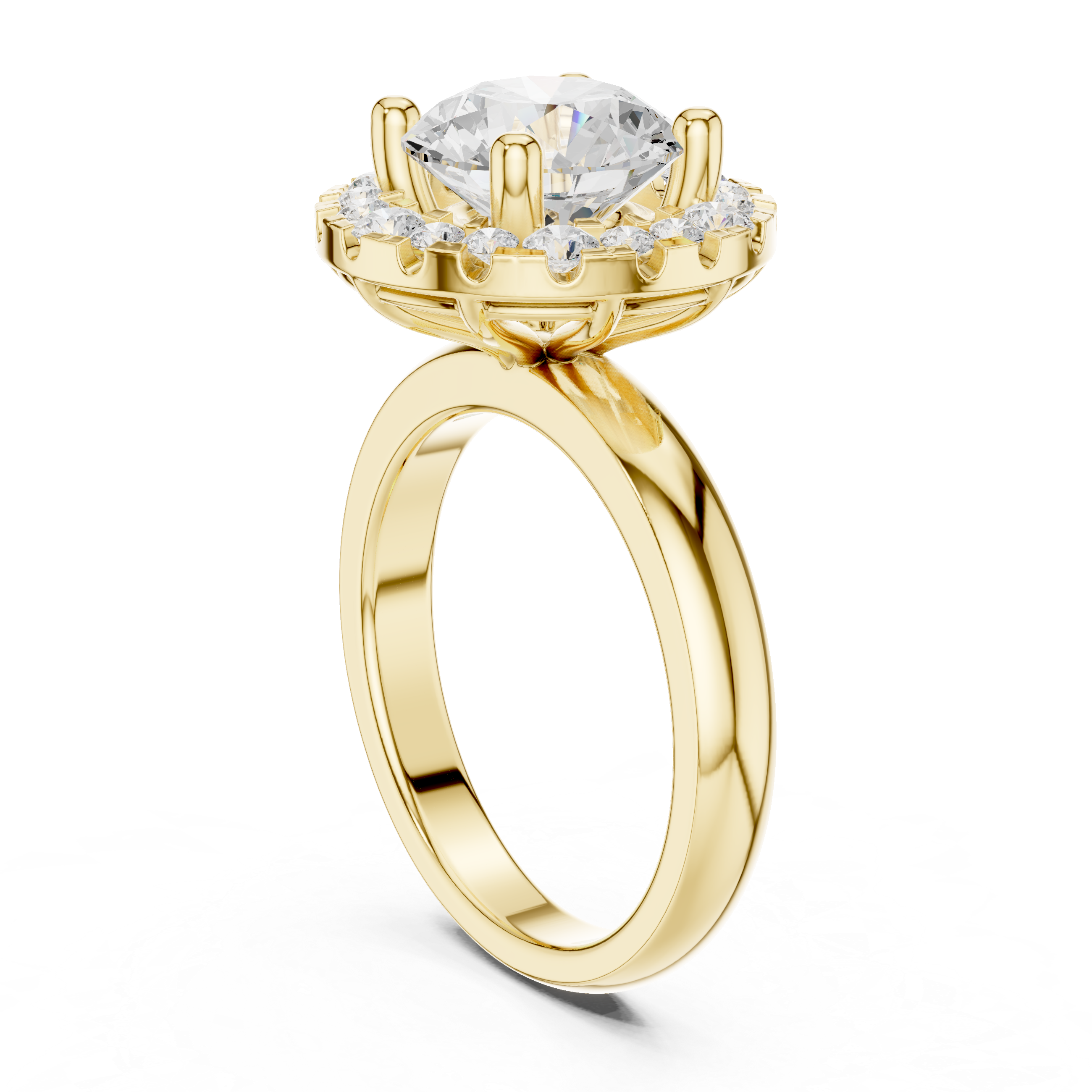 Round Halo Diamond Engagement Ring