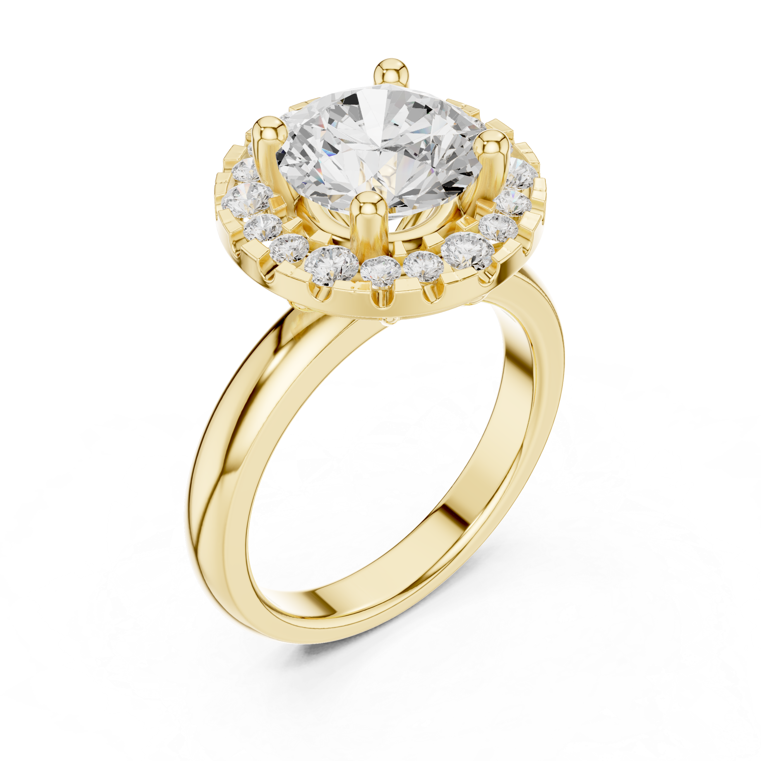 Round Halo Diamond Engagement Ring