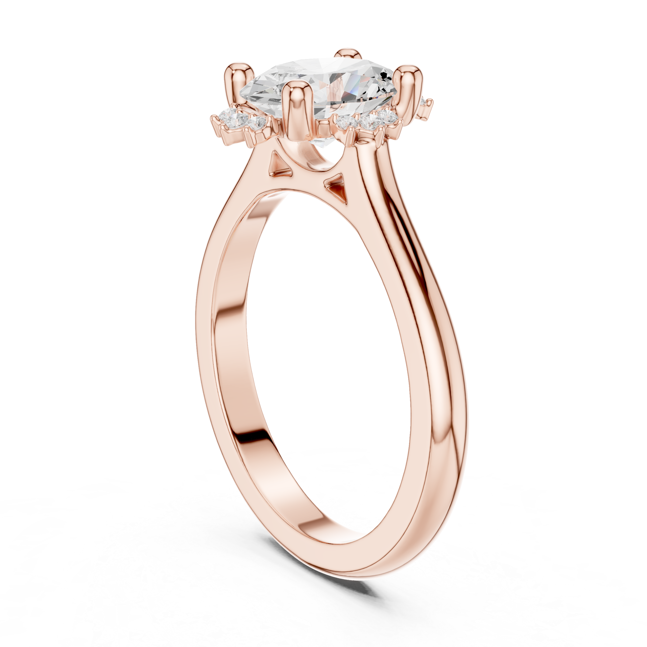 Oval Diamond Hidden Halo Ring