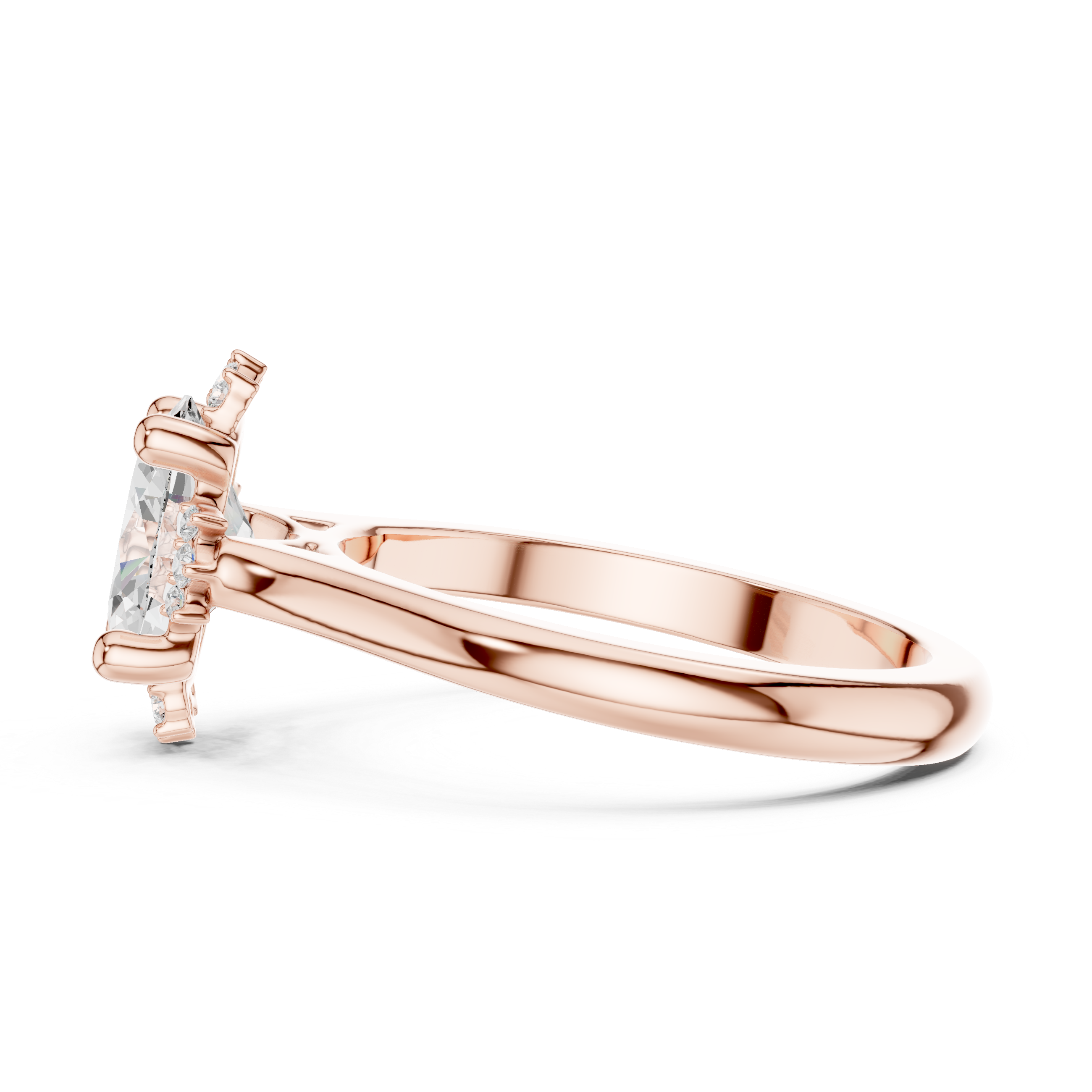 Oval Diamond Hidden Halo Ring
